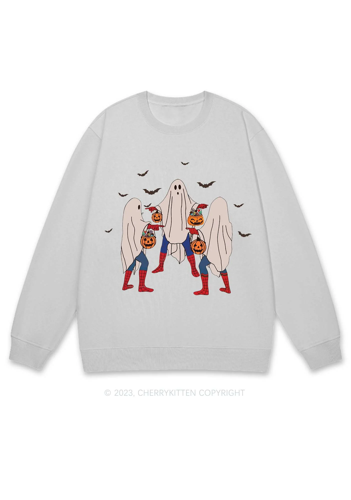 Three Ghost Spiderman Halloween Y2K Sweatshirt Cherrykitten - Image 5