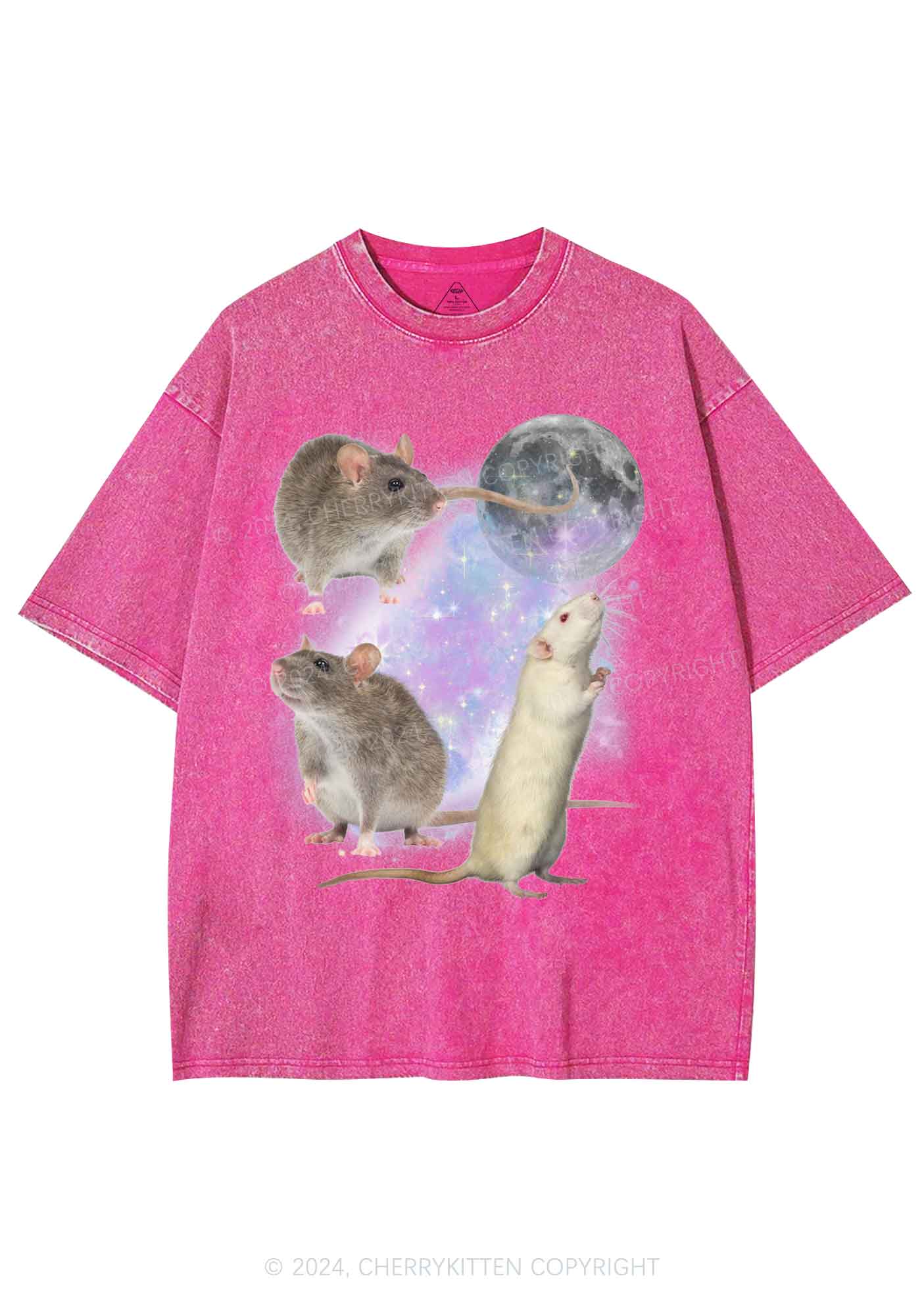 Three Rats Moon Y2K Washed Tee Cherrykitten - Image 4