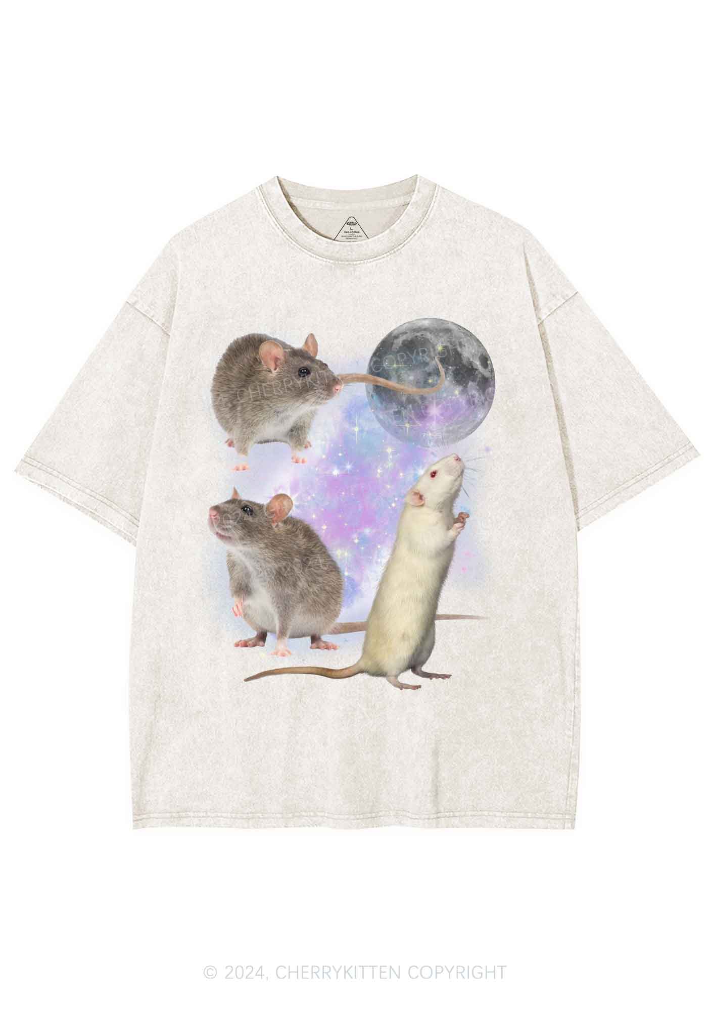 Three Rats Moon Y2K Washed Tee Cherrykitten - Image 5