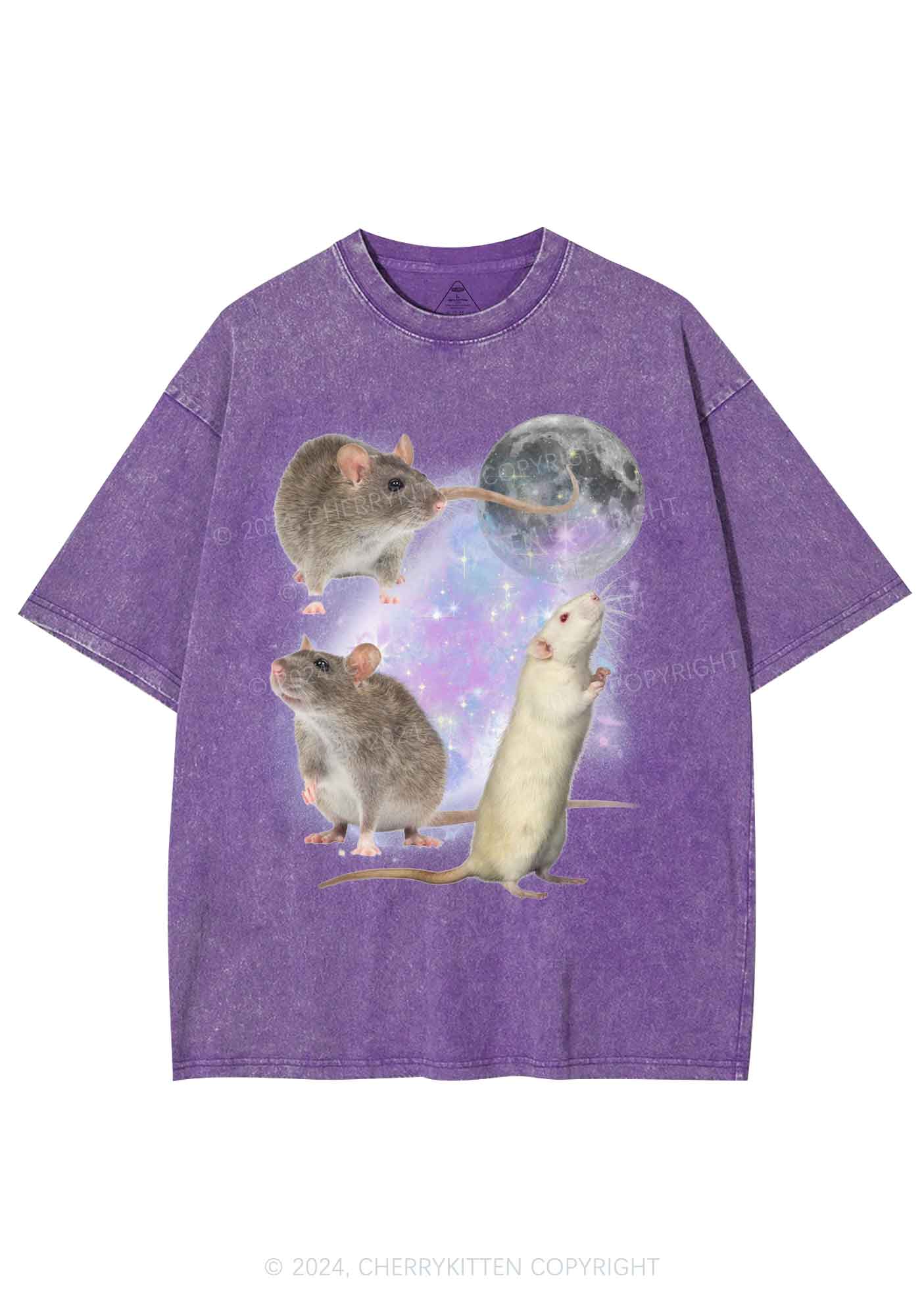 Three Rats Moon Y2K Washed Tee Cherrykitten - Image 6