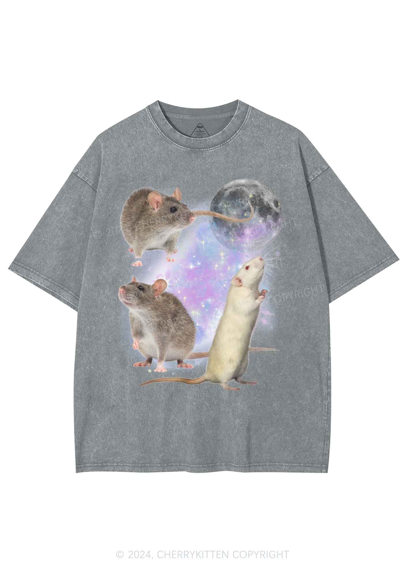 Three Rats Moon Y2K Washed Tee Cherrykitten - Image 7