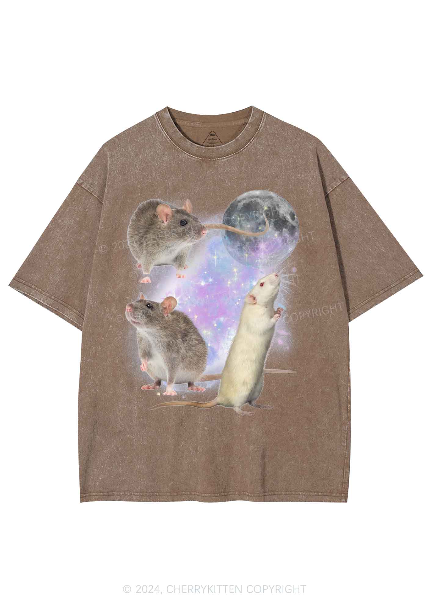 Three Rats Moon Y2K Washed Tee Cherrykitten - Image 8