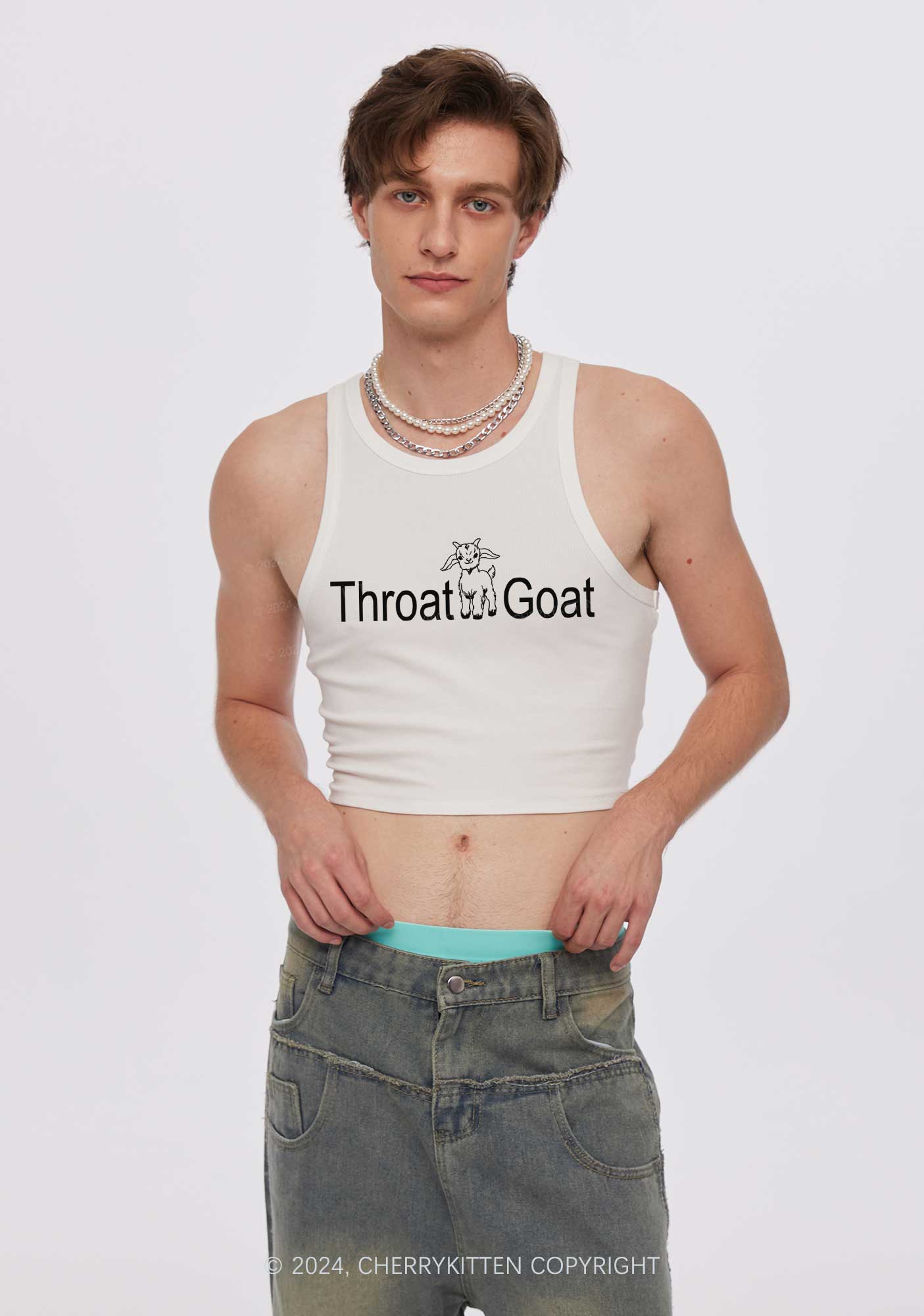 Throat Goat Y2K Crop Tank Top Cherrykitten - Image 2