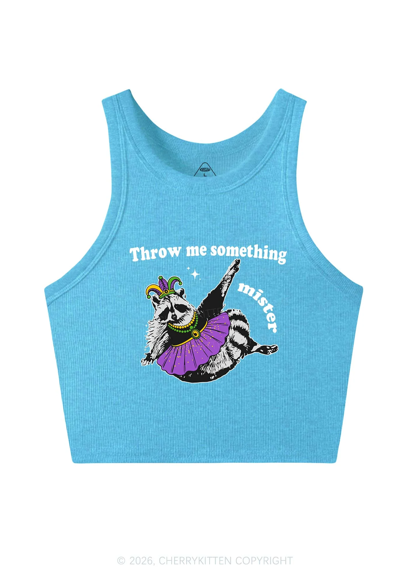 Throw Me Something Mister Raccoon Y2K Crop Tank Top Cherrykitten - Image 4