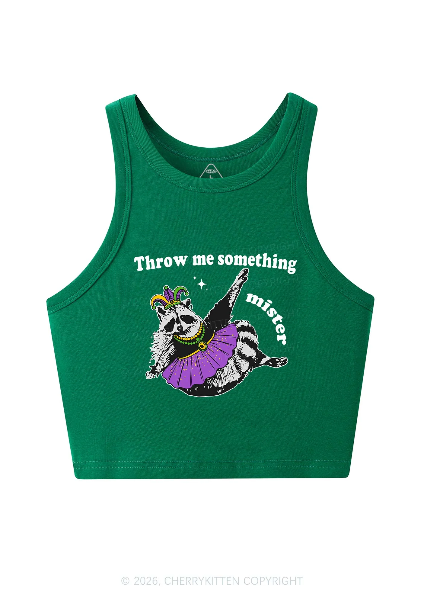 Throw Me Something Mister Raccoon Y2K Crop Tank Top Cherrykitten - Image 6