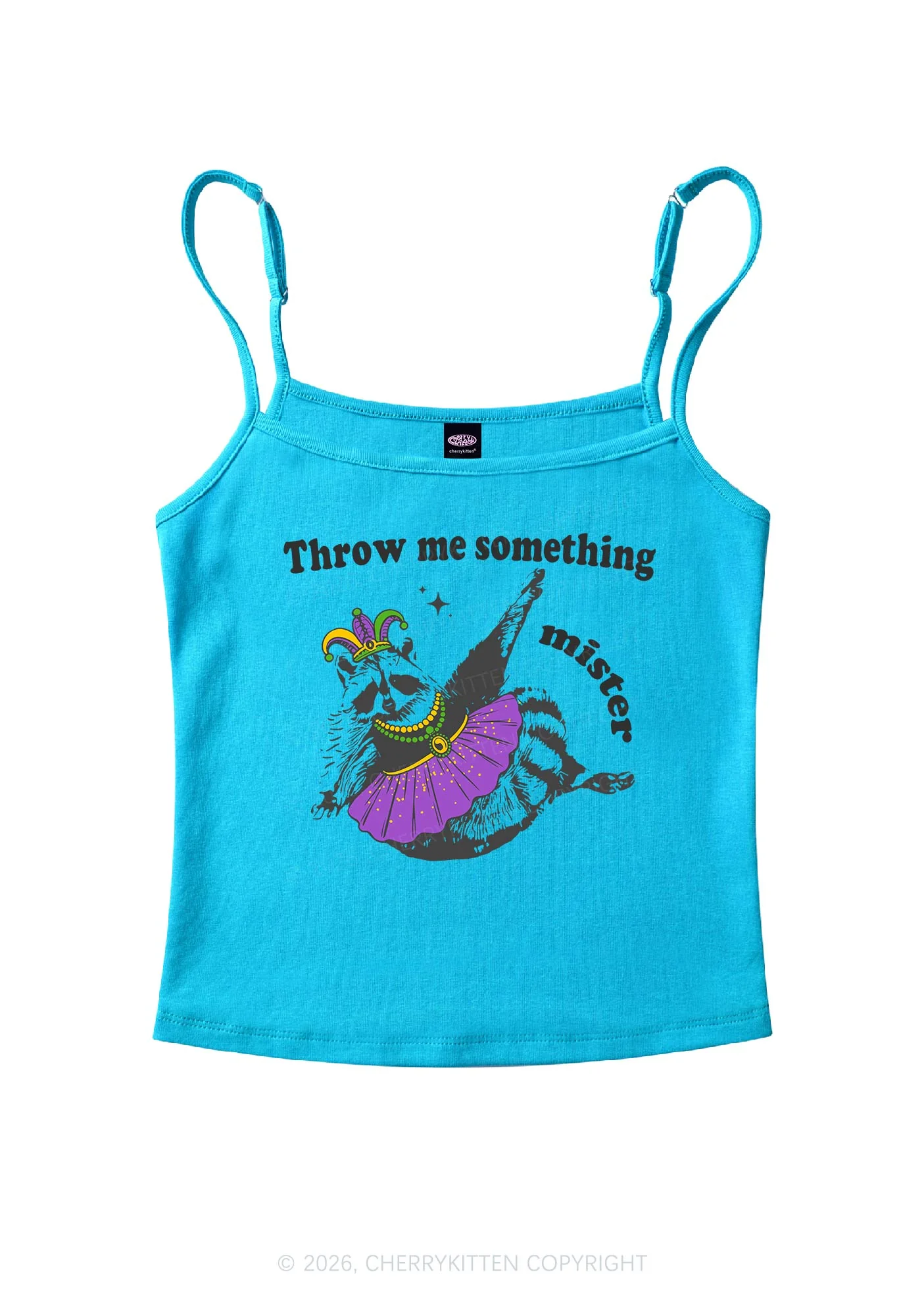 Throw Me Something Mister Raccoon Y2K Spaghetti Strap Cami Cherrykitten - Image 6