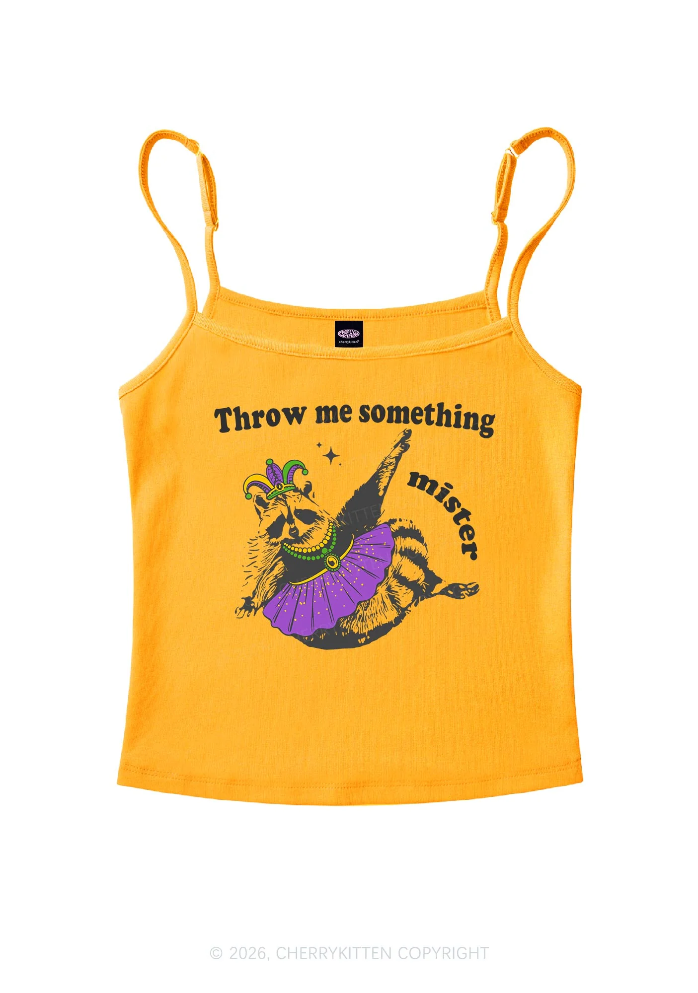 Throw Me Something Mister Raccoon Y2K Spaghetti Strap Cami Cherrykitten - Image 7