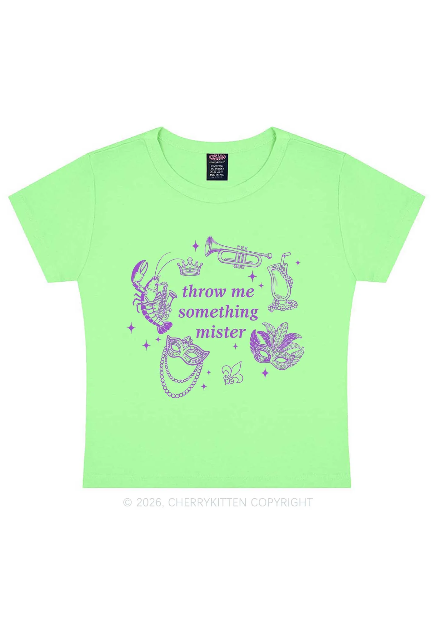 Throw Me Something Mister Y2K Baby Tee Cherrykitten - Image 12