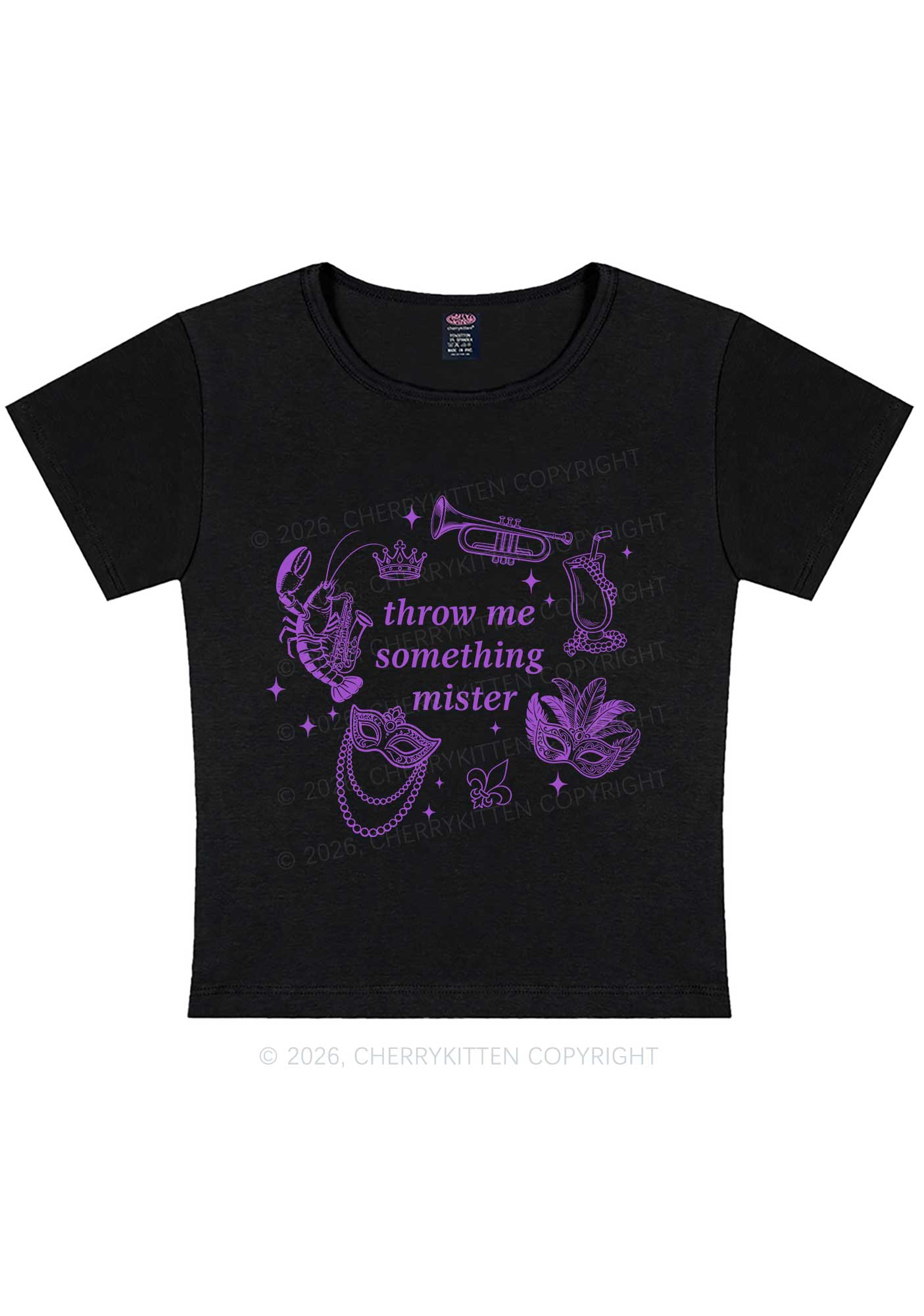 Throw Me Something Mister Y2K Baby Tee Cherrykitten - Image 3