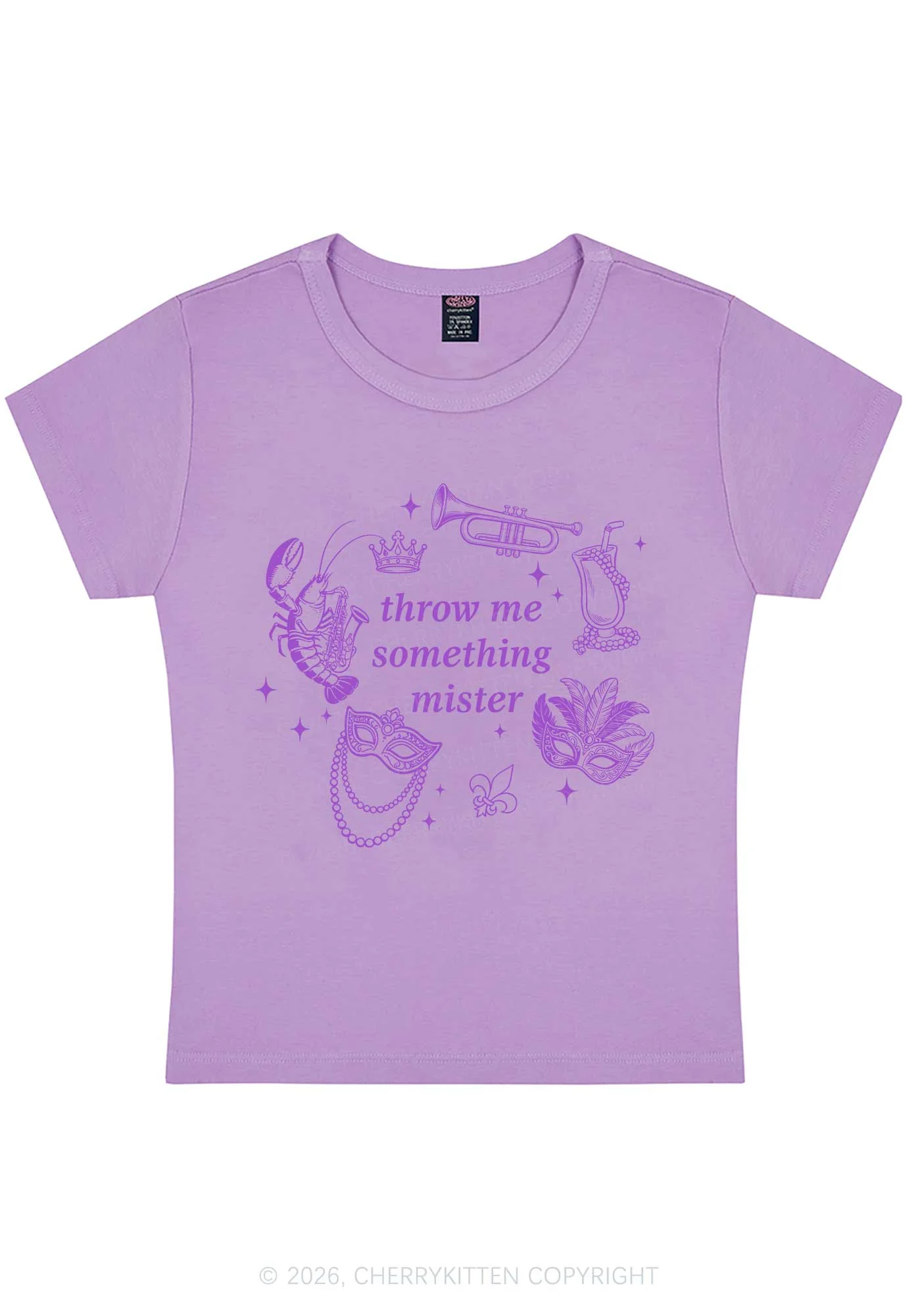 Throw Me Something Mister Y2K Baby Tee Cherrykitten - Image 6