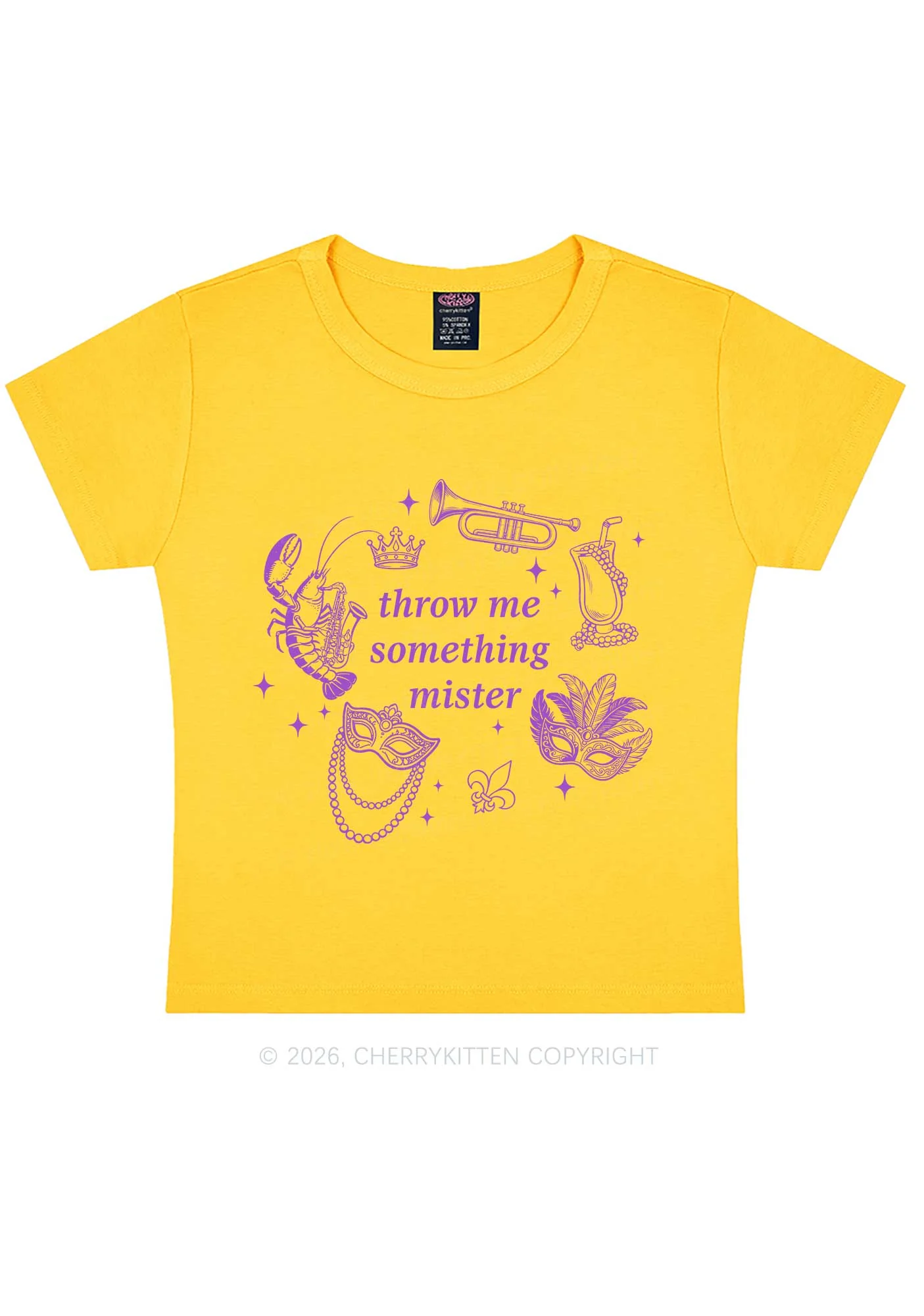 Throw Me Something Mister Y2K Baby Tee Cherrykitten - Image 7