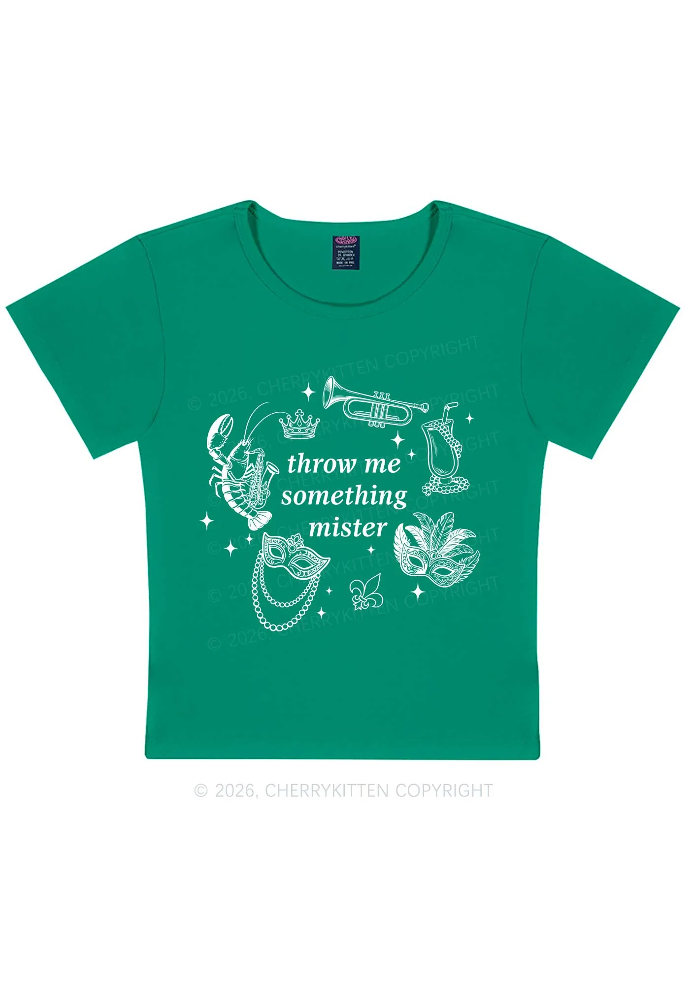 Throw Me Something Mister Y2K Baby Tee Cherrykitten - Image 9