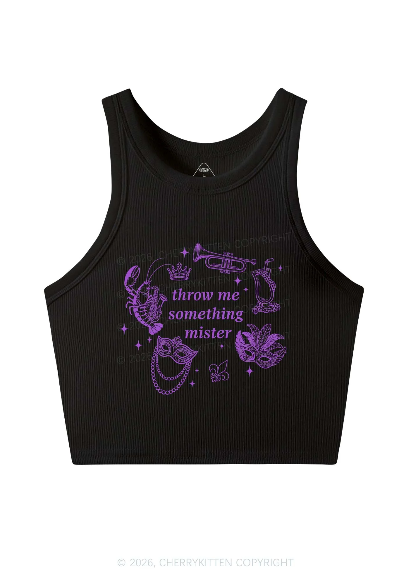 Throw Me Something Mister Y2K Crop Tank Top Cherrykitten - Image 3