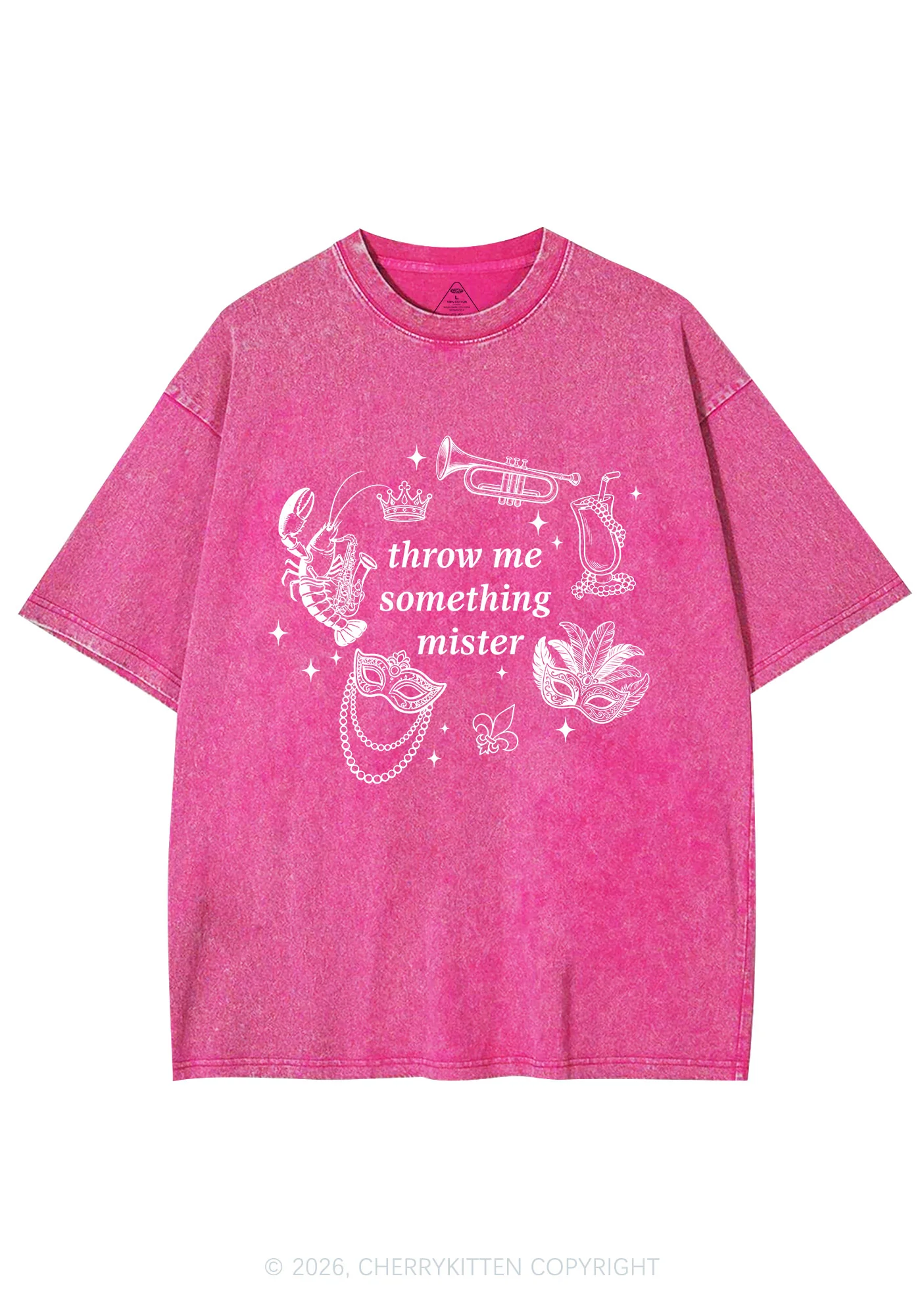 Throw Me Something Mister Y2K Shirts Washed Tee Cherrykitten - Image 3