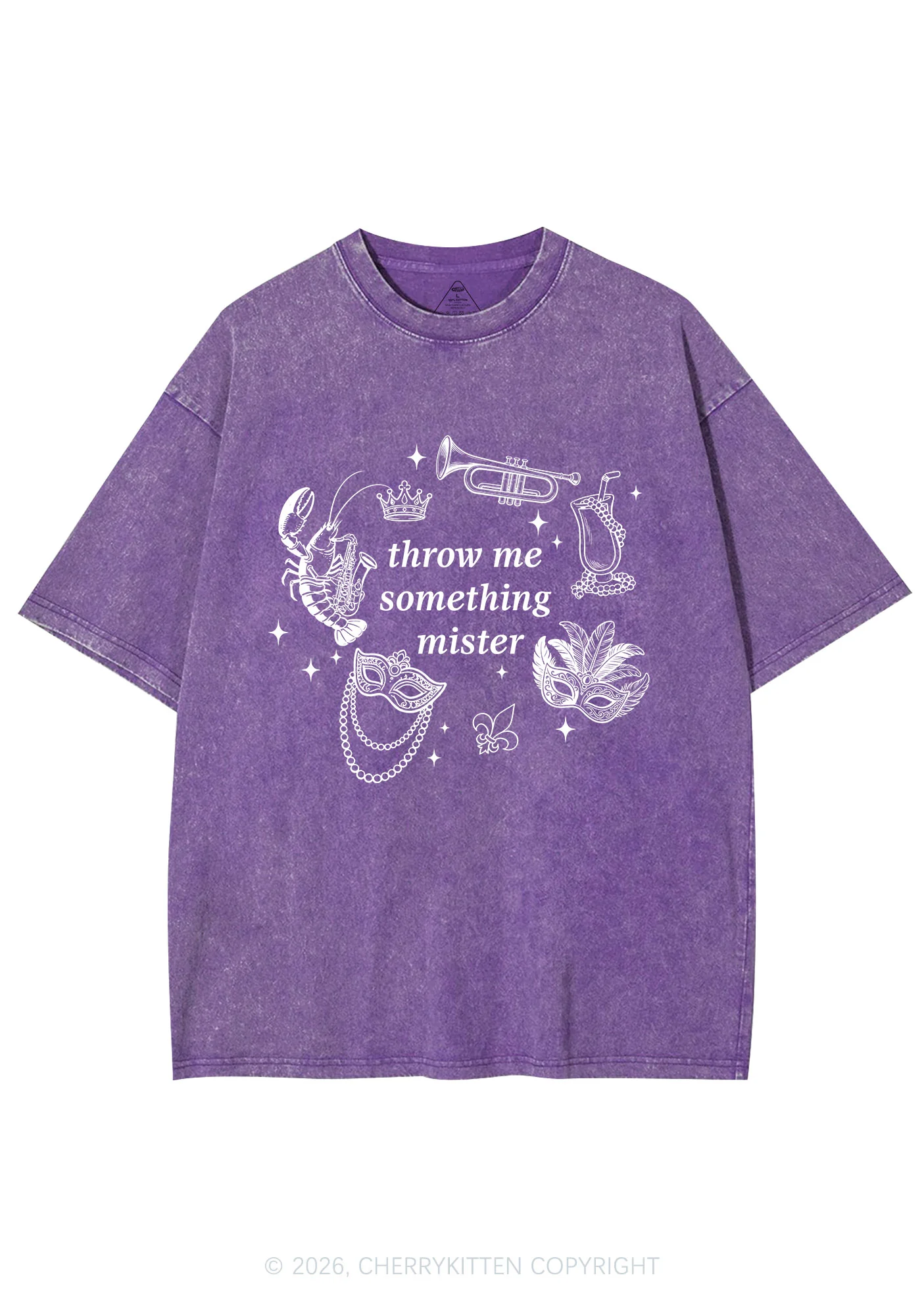 Throw Me Something Mister Y2K Shirts Washed Tee Cherrykitten - Image 4