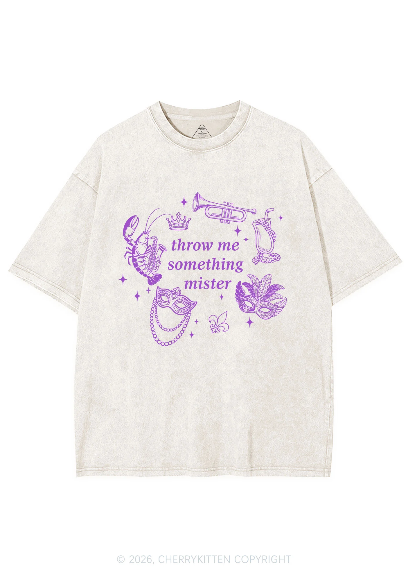 Throw Me Something Mister Y2K Shirts Washed Tee Cherrykitten - Image 6