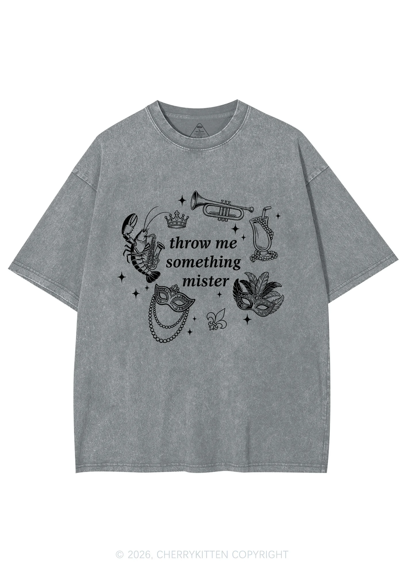 Throw Me Something Mister Y2K Shirts Washed Tee Cherrykitten - Image 8