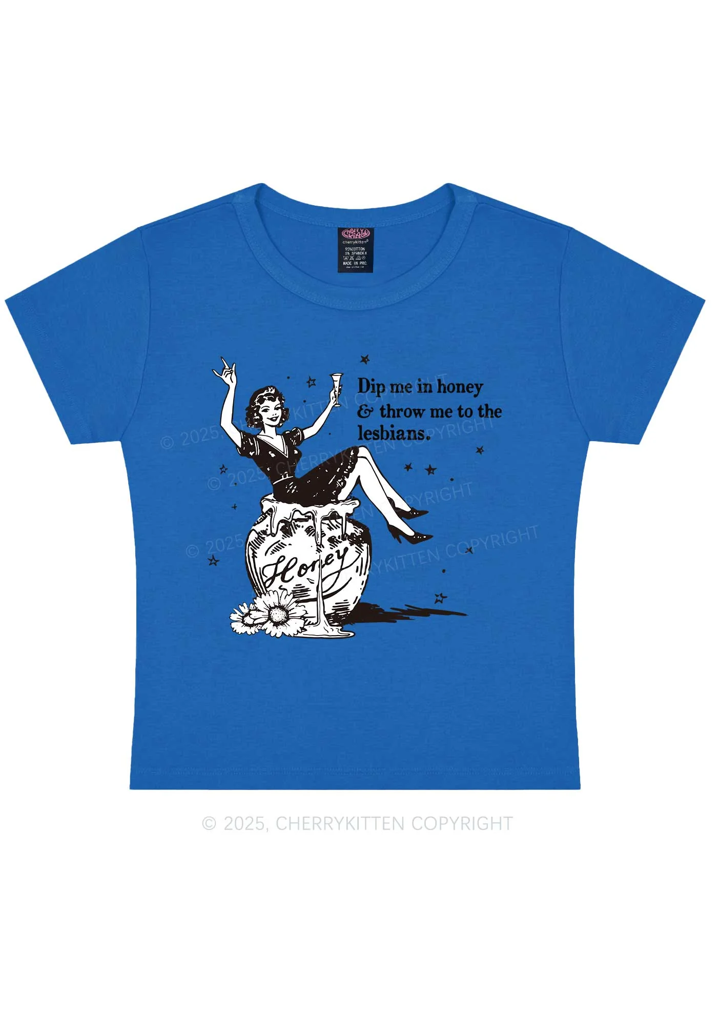 Throw Me To The Lesbians Pride Y2K Baby Tee Cherrykitten - Image 10