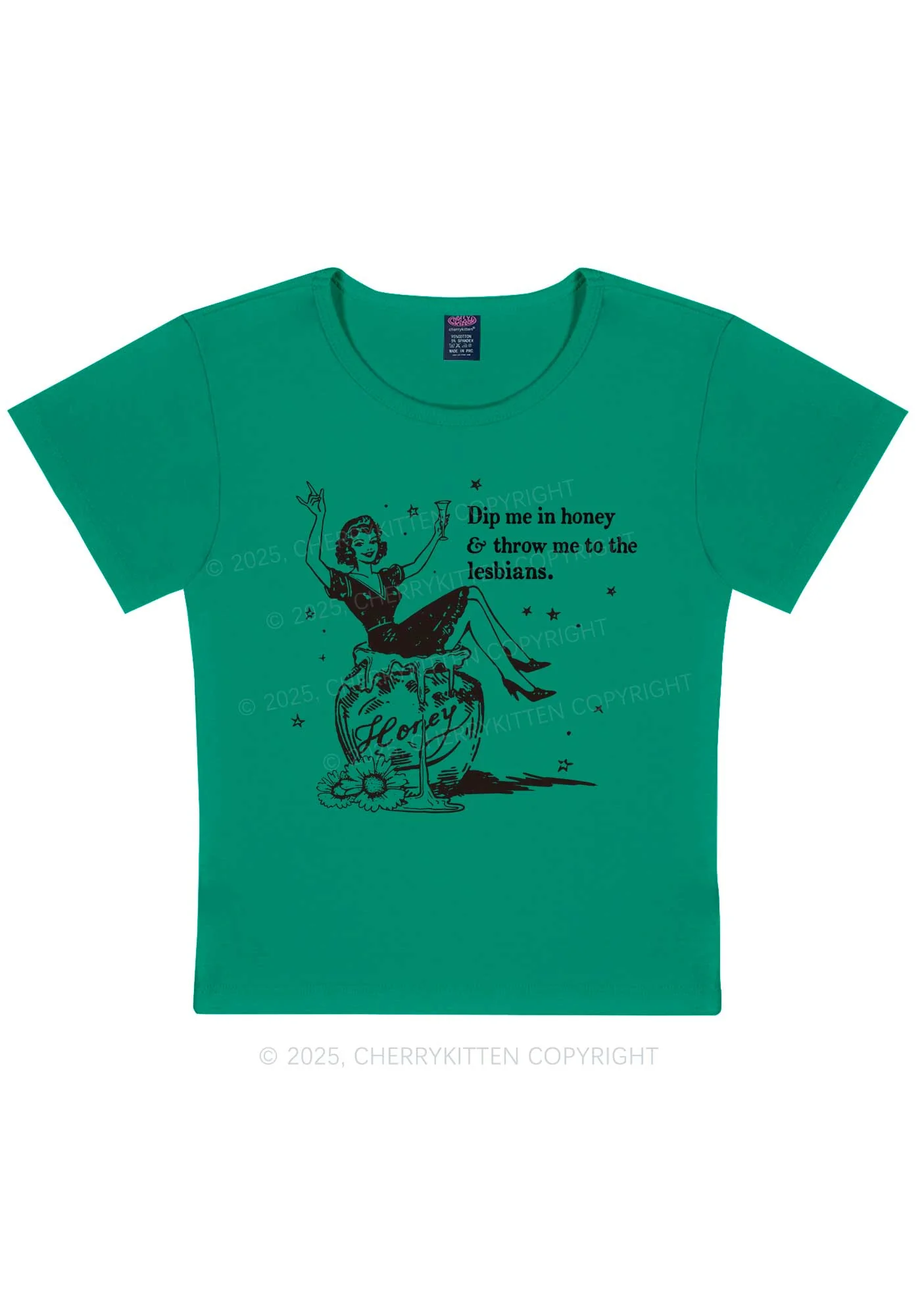 Throw Me To The Lesbians Pride Y2K Baby Tee Cherrykitten - Image 11