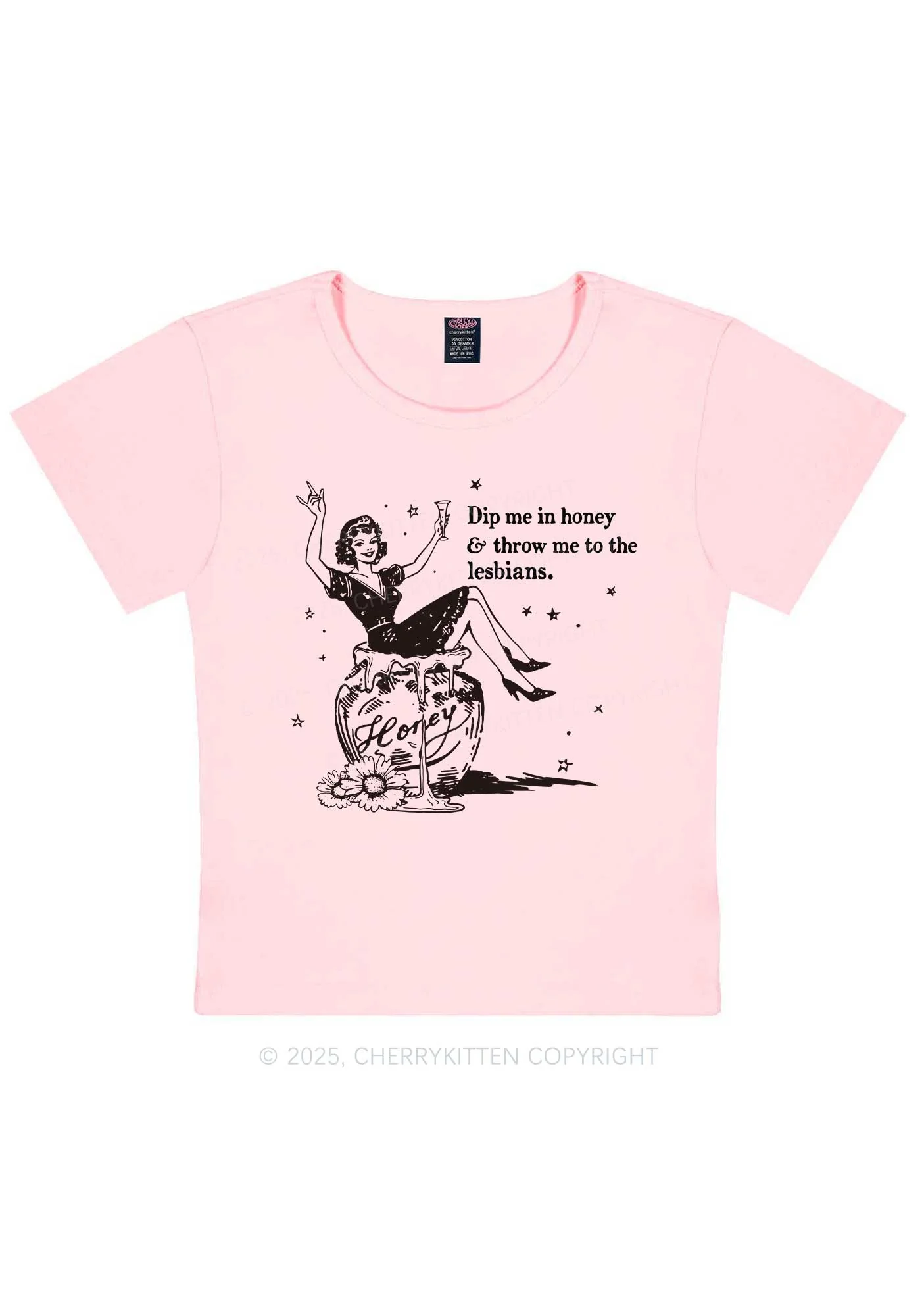 Throw Me To The Lesbians Pride Y2K Baby Tee Cherrykitten - Image 12