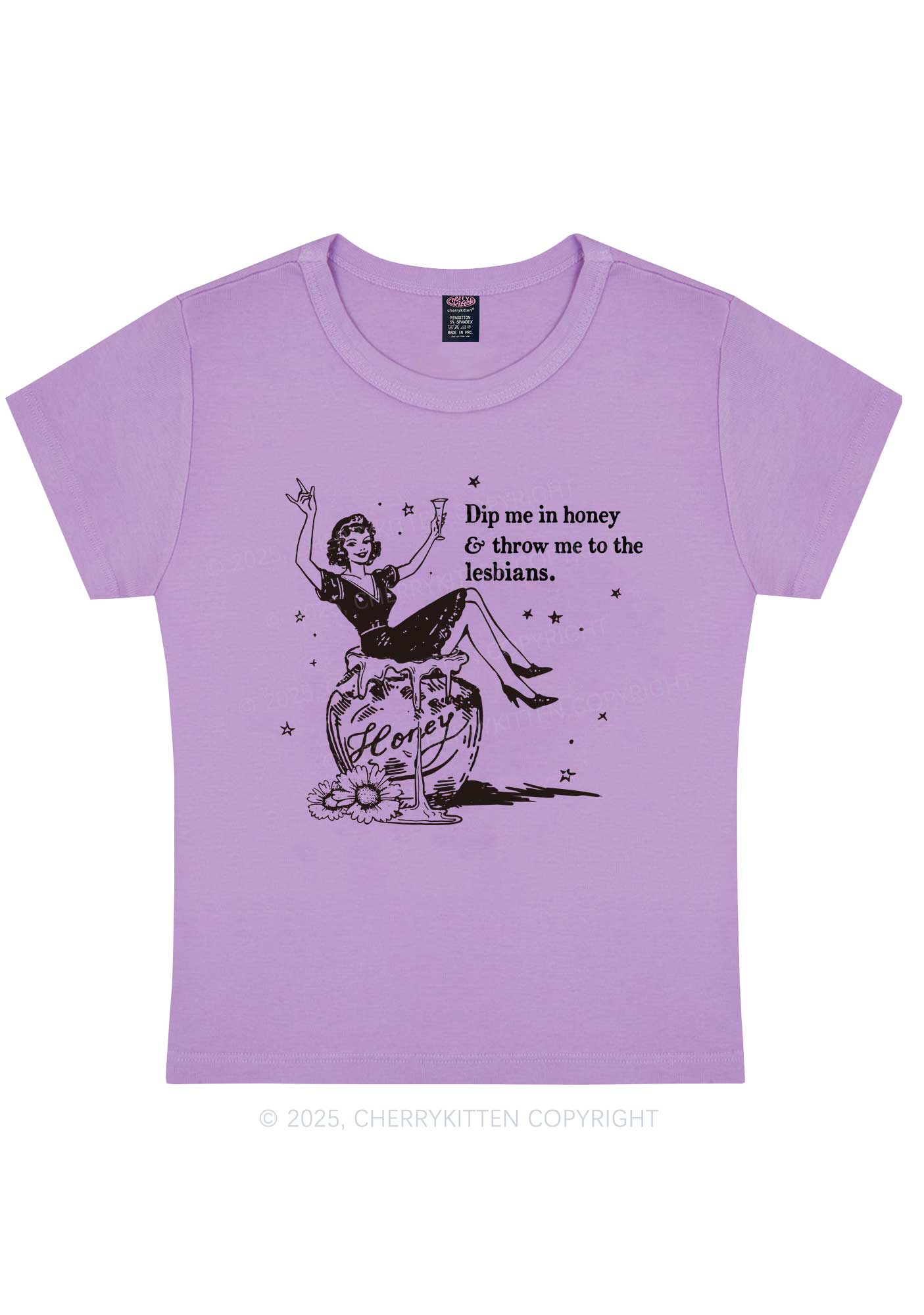 Throw Me To The Lesbians Pride Y2K Baby Tee Cherrykitten - Image 7