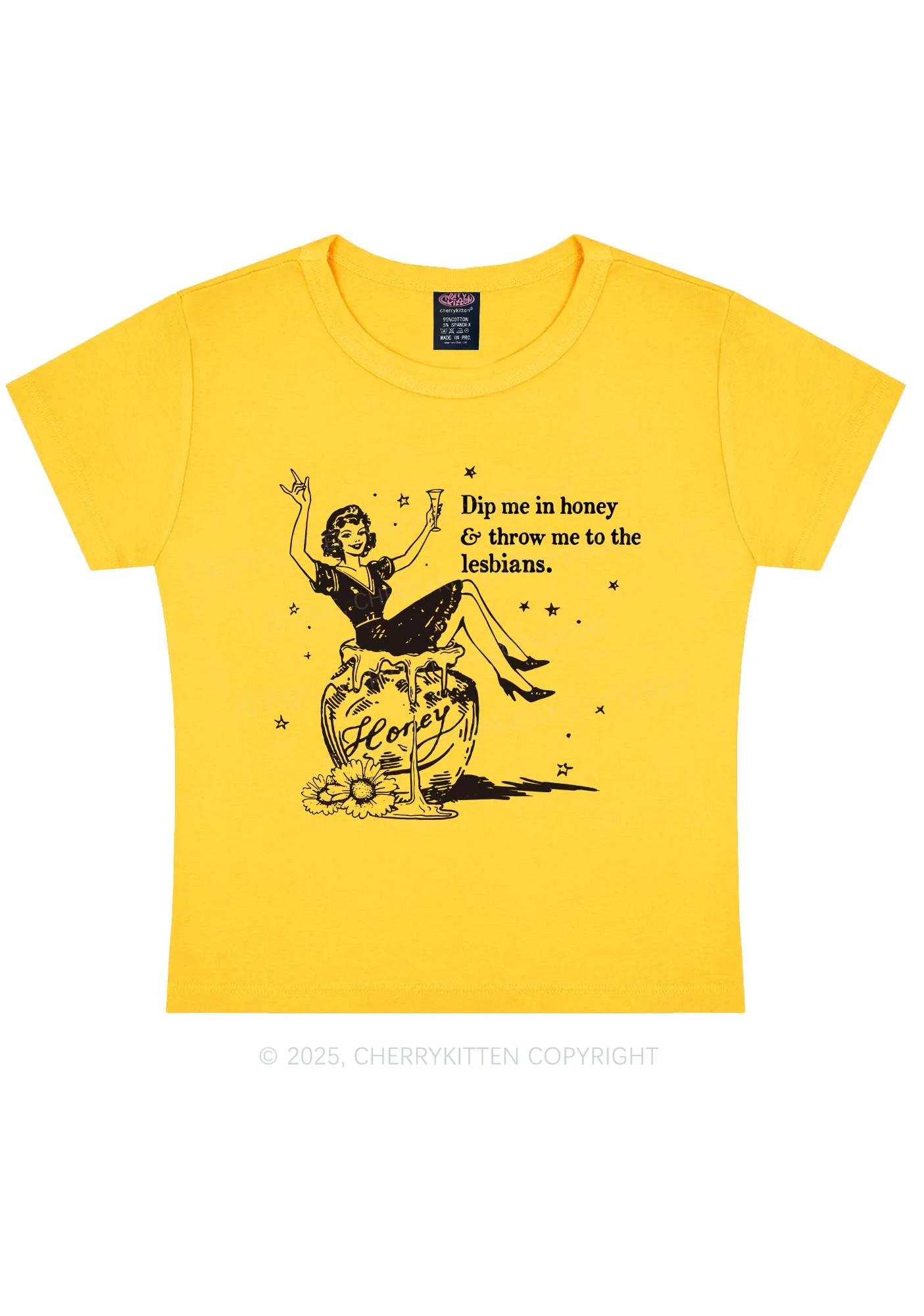 Throw Me To The Lesbians Pride Y2K Baby Tee Cherrykitten - Image 8