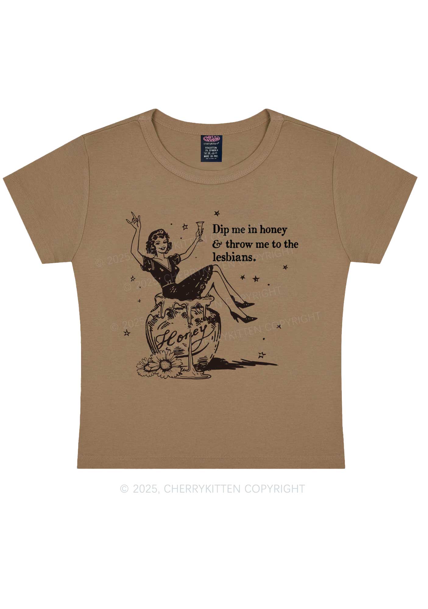 Throw Me To The Lesbians Pride Y2K Baby Tee Cherrykitten - Image 9