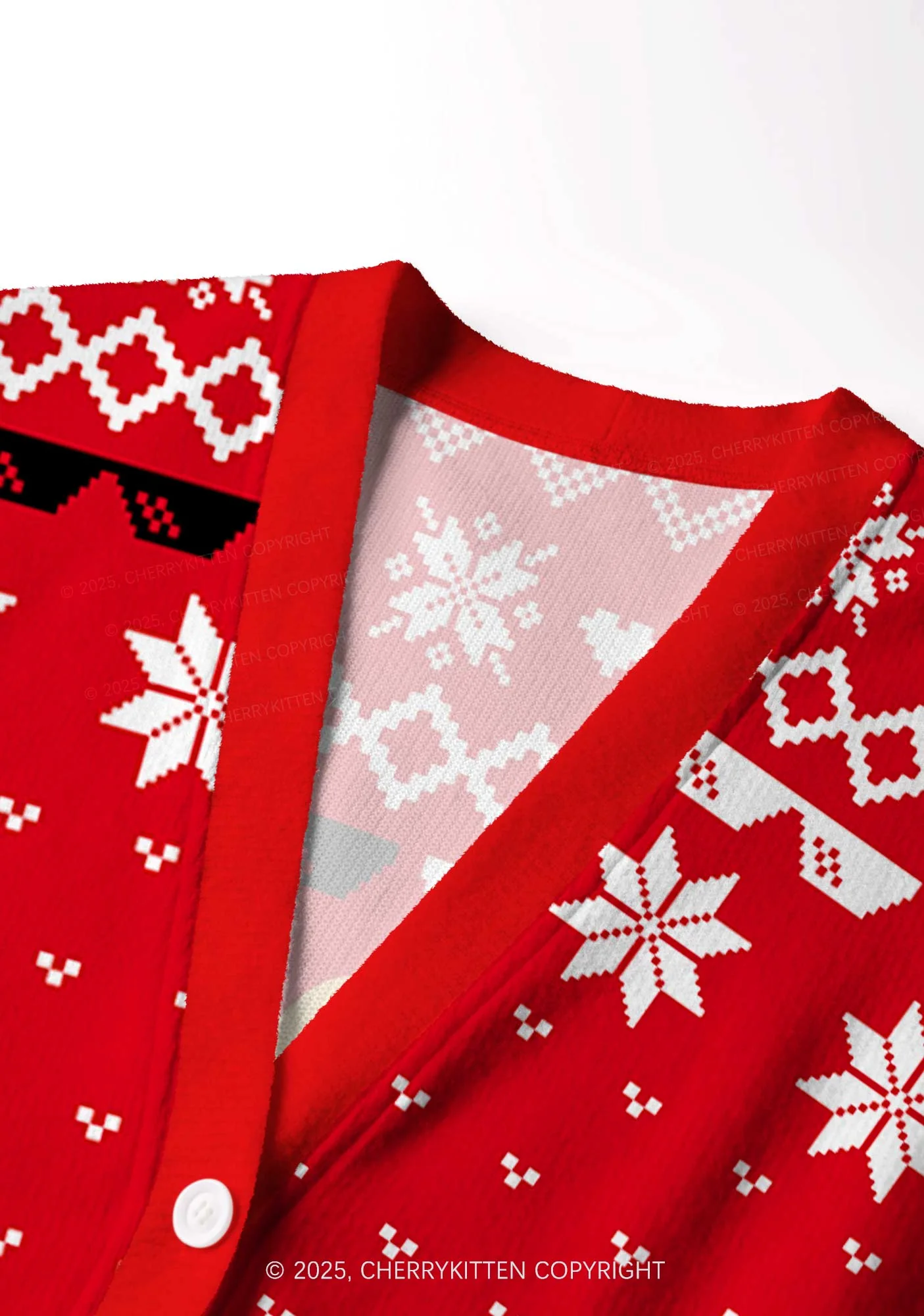 Thug Life Y2K Christmas Cardigan Knit Sweatshirt Cherrykitten - Image 5