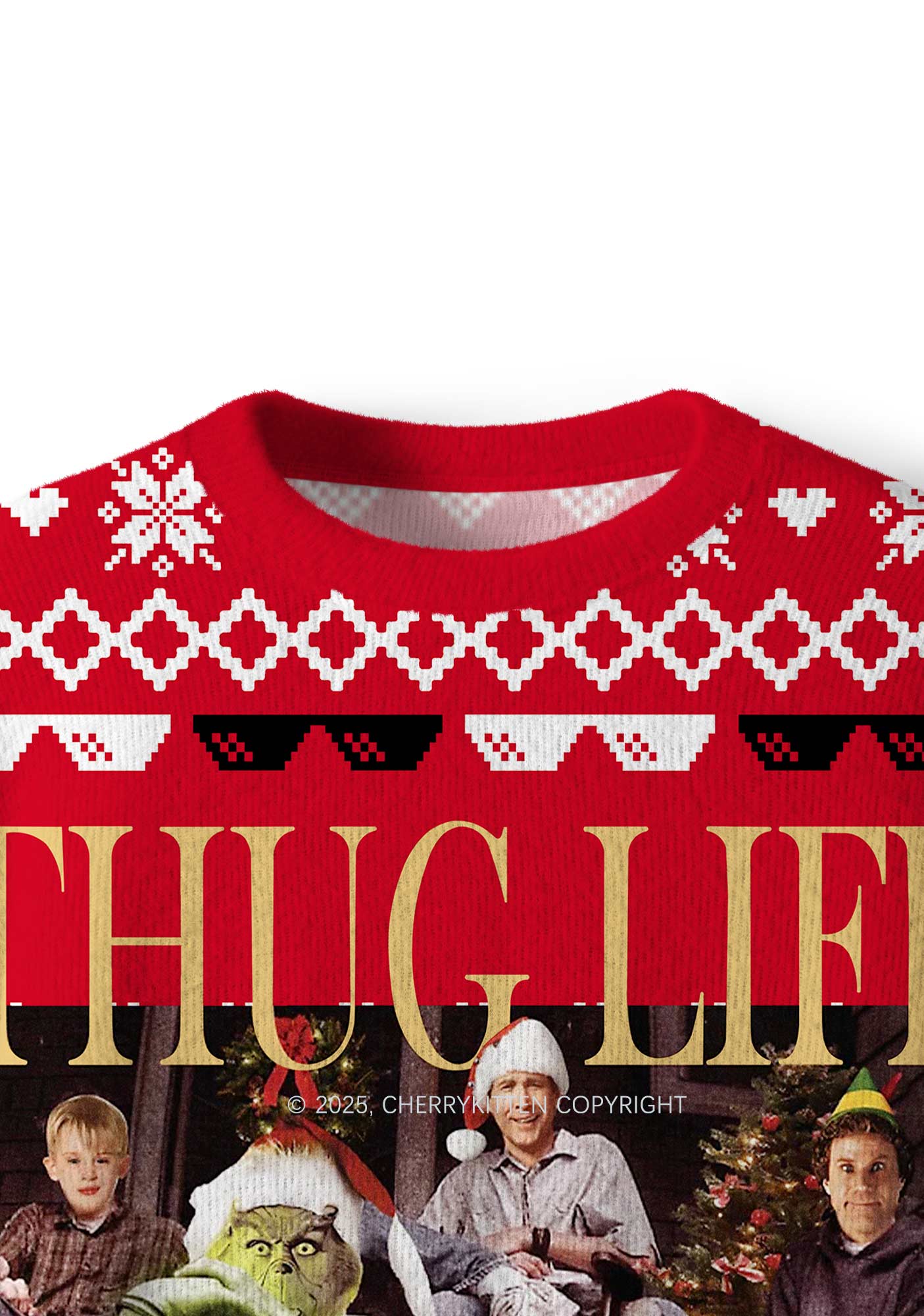Thug Life Y2K Christmas Knit Sweatshirt Cherrykitten - Image 5
