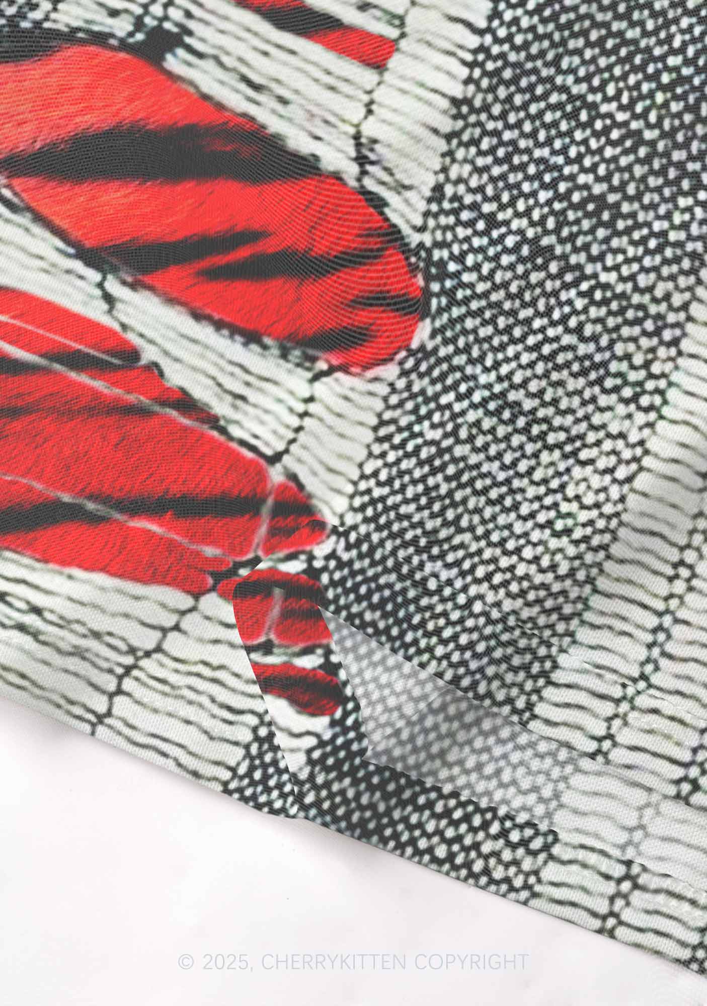 Tiger Striped Red Block Y2K Mesh Cami Tank Cherrykitten - Image 4