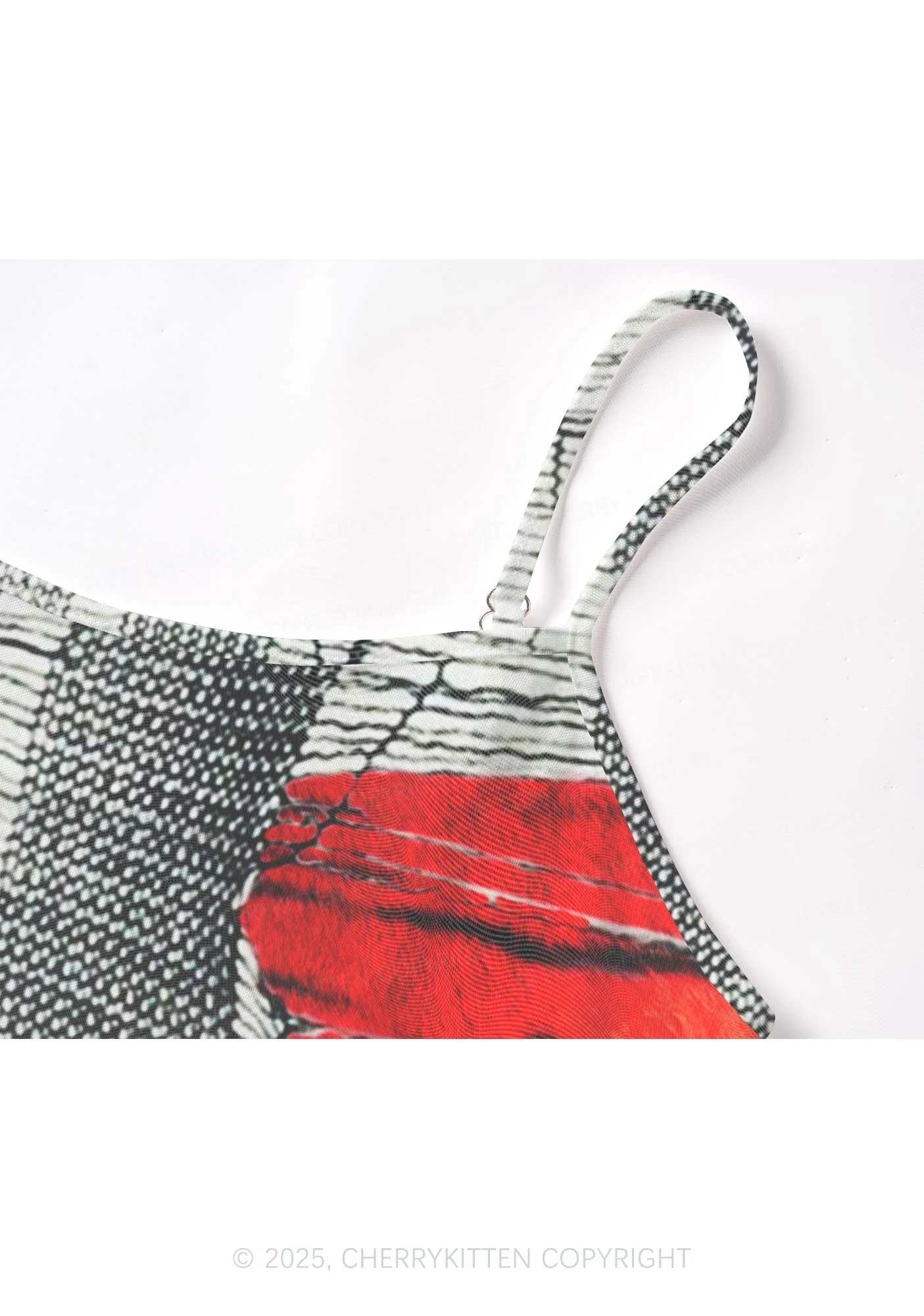 Tiger Striped Red Block Y2K Mesh Cami Tank Cherrykitten - Image 5