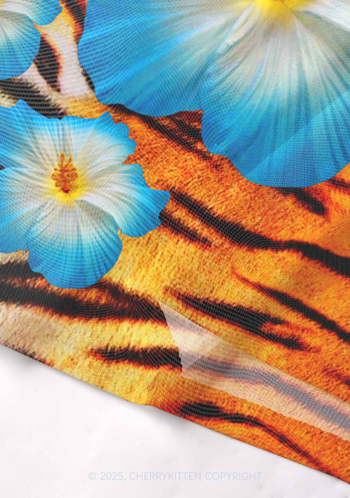 Tiger With Flowers Y2K Mesh Cami Tank Cherrykitten - Image 4