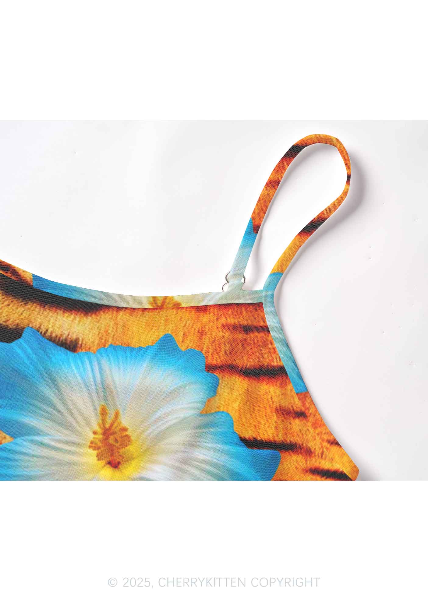 Tiger With Flowers Y2K Mesh Cami Tank Cherrykitten - Image 5