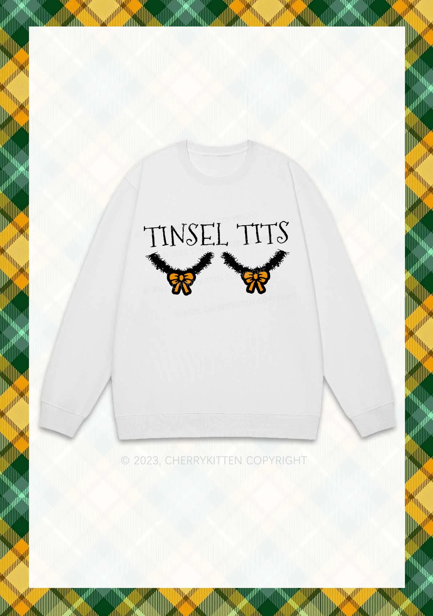 Tinsel Txts Christmas Y2K Sweatshirt Cherrykitten - Image 3