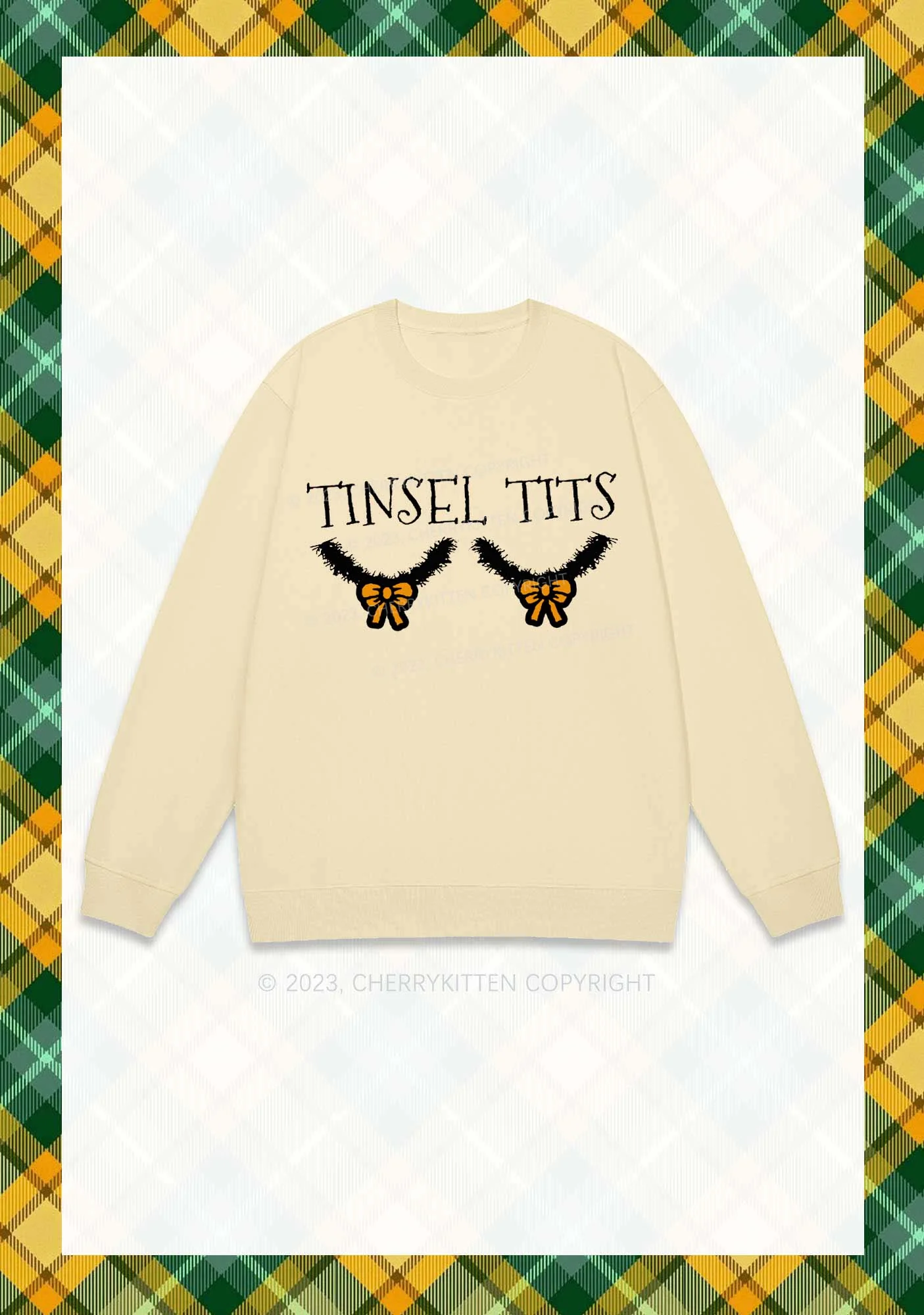 Tinsel Txts Christmas Y2K Sweatshirt Cherrykitten - Image 4