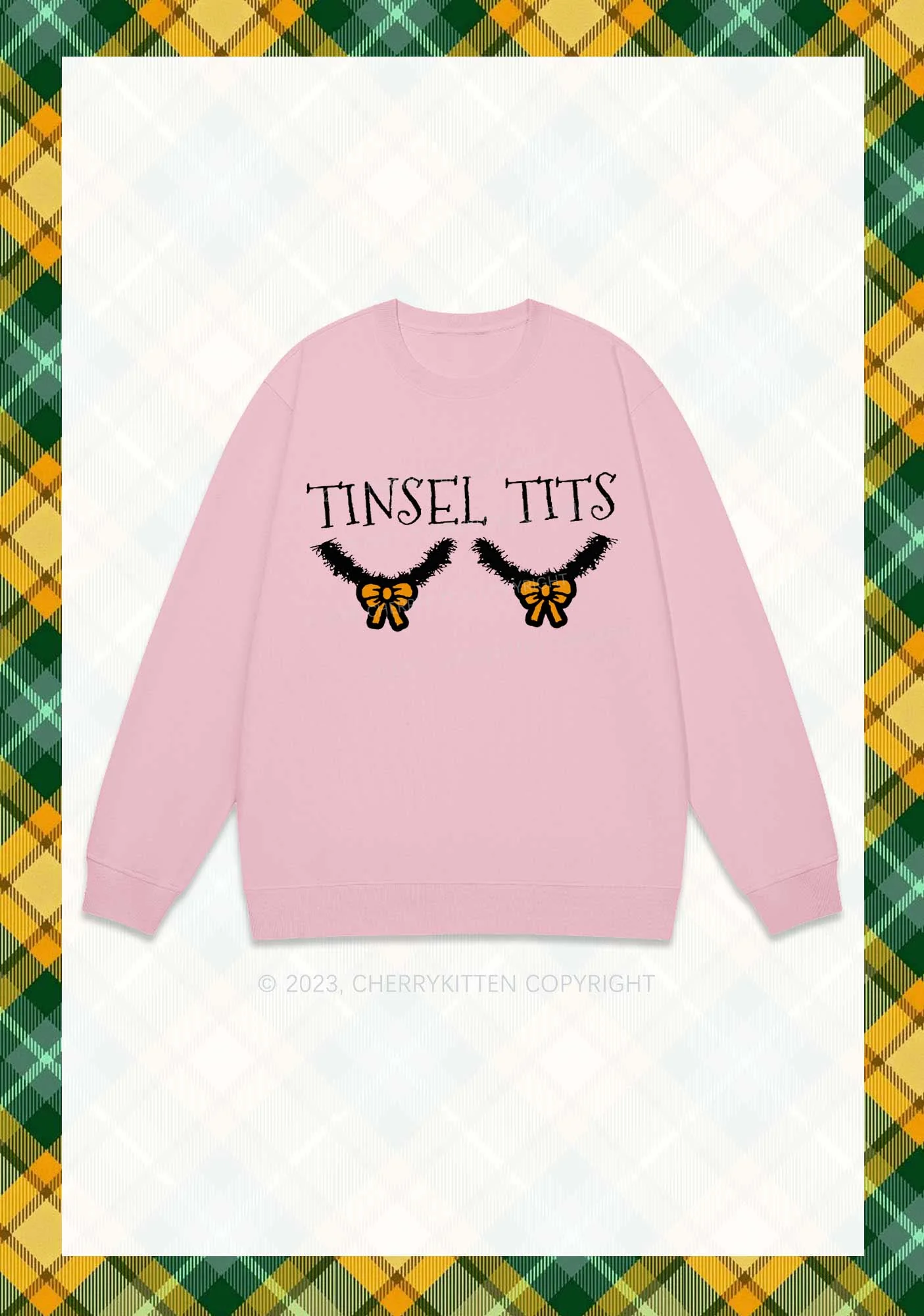 Tinsel Txts Christmas Y2K Sweatshirt Cherrykitten - Image 5