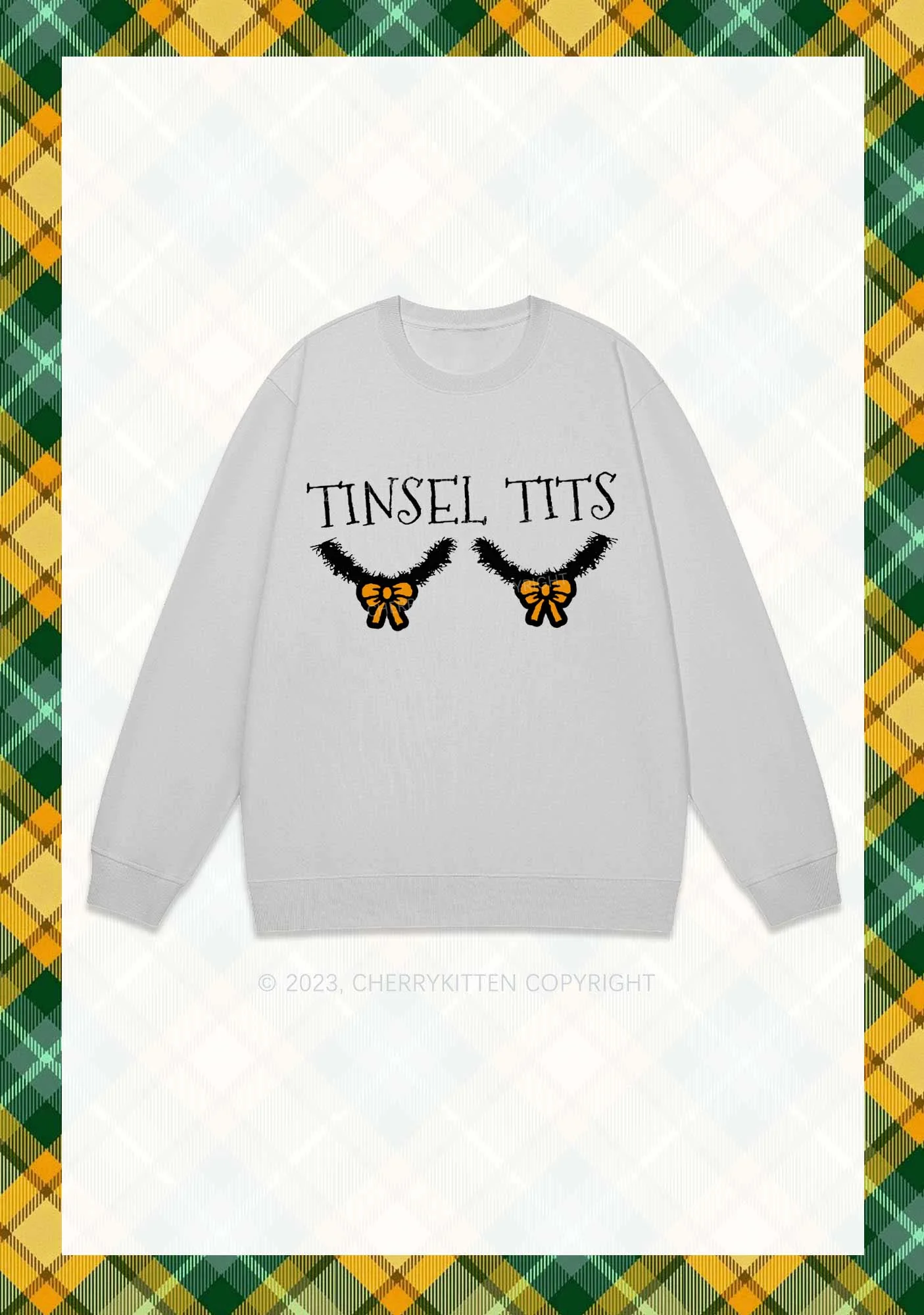 Tinsel Txts Christmas Y2K Sweatshirt Cherrykitten - Image 6