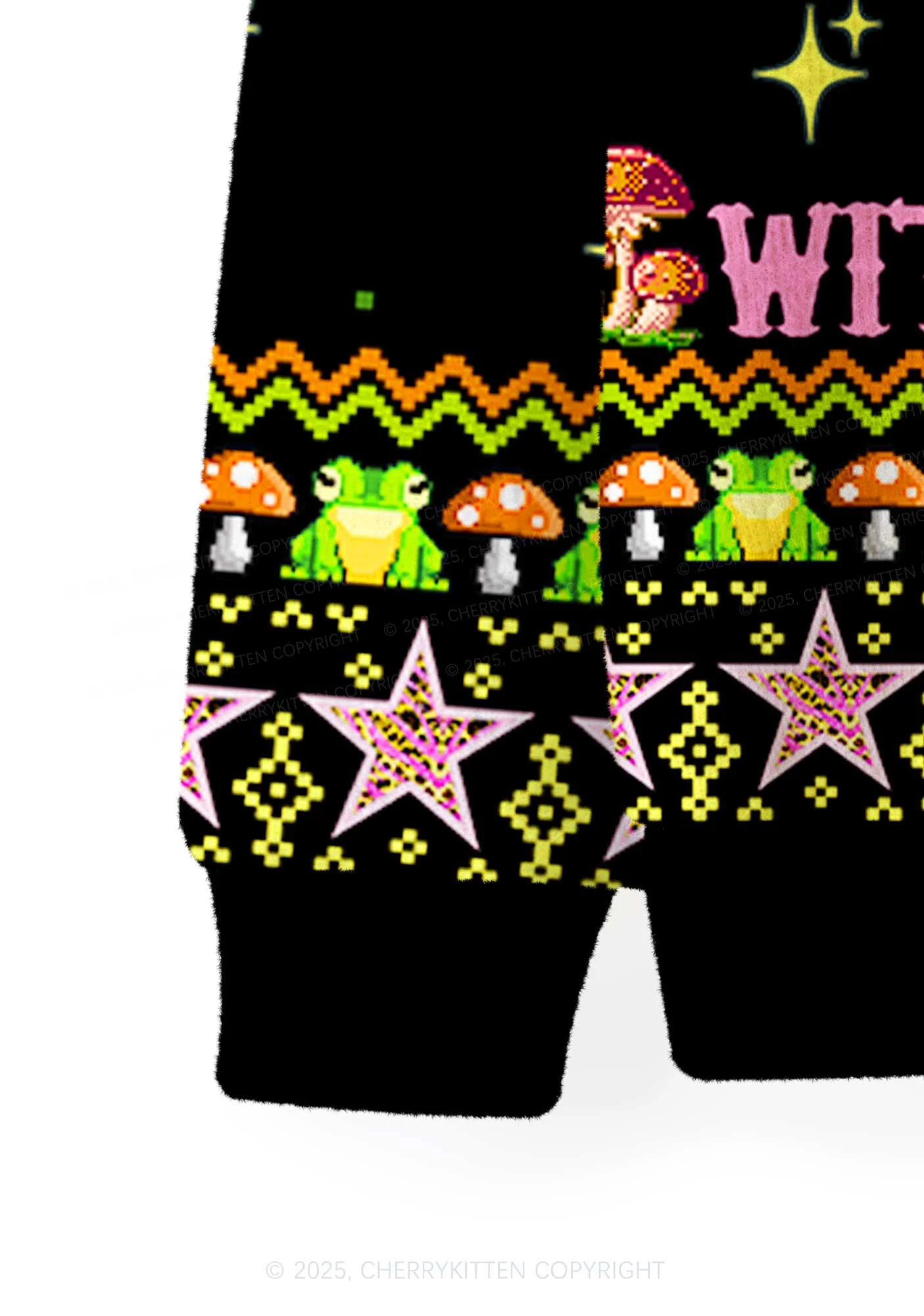 Tism Rizz Frog Y2K Christmas Cardigan Knit Sweatshirt Cherrykitten - Image 6