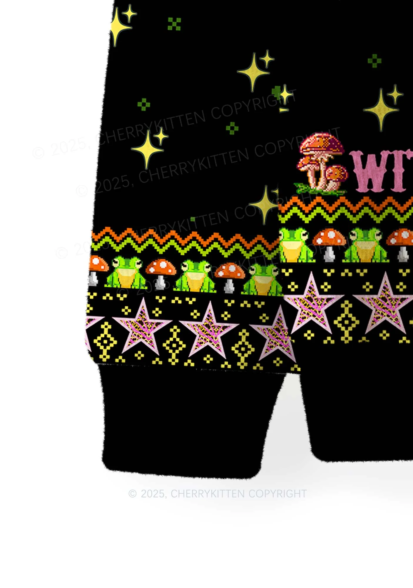 Tism Rizz Frog Y2K Christmas Knit Sweatshirt Cherrykitten - Image 4