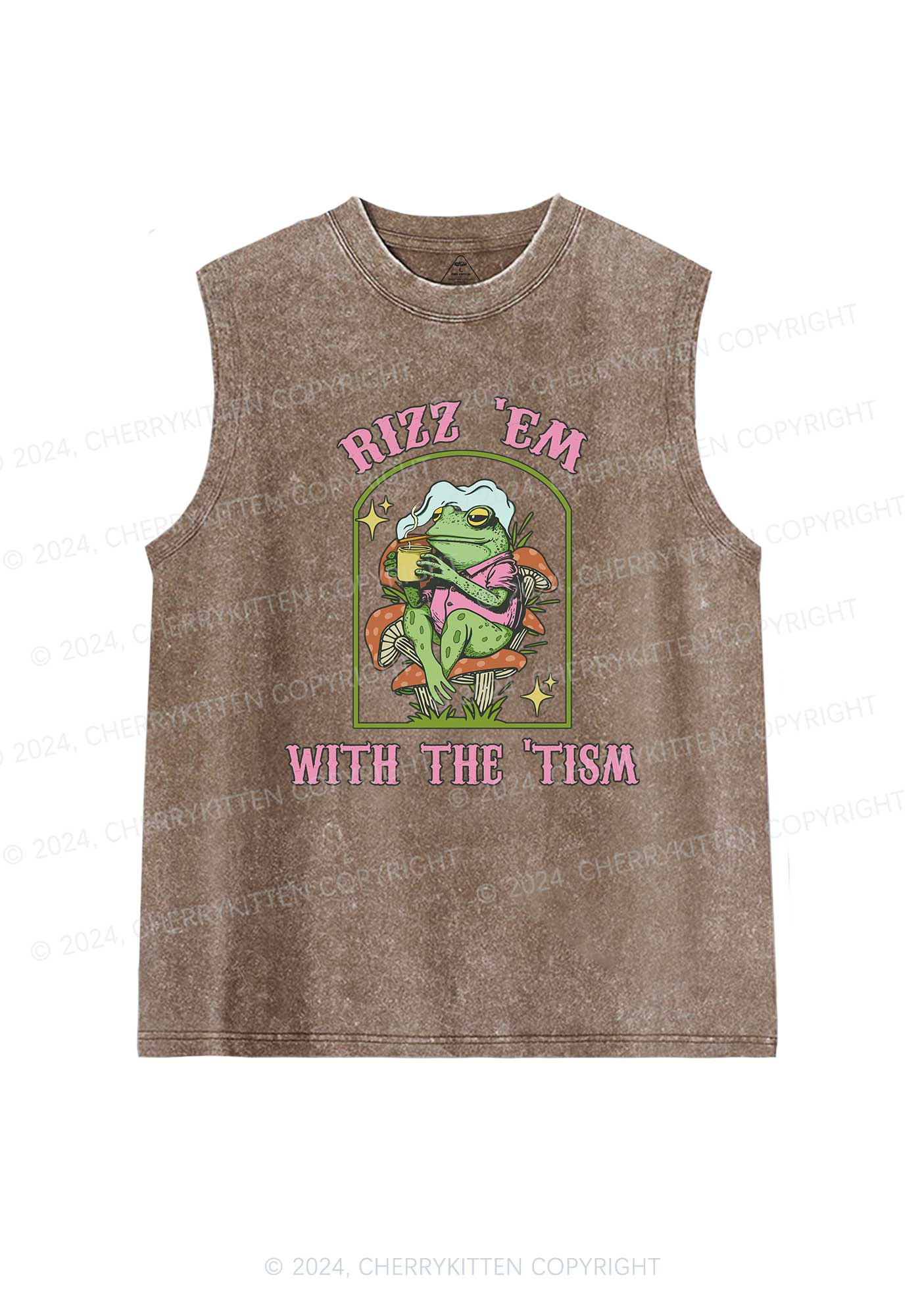 Tism Rizz Frog Y2K Washed Tank Cherrykitten - Image 6