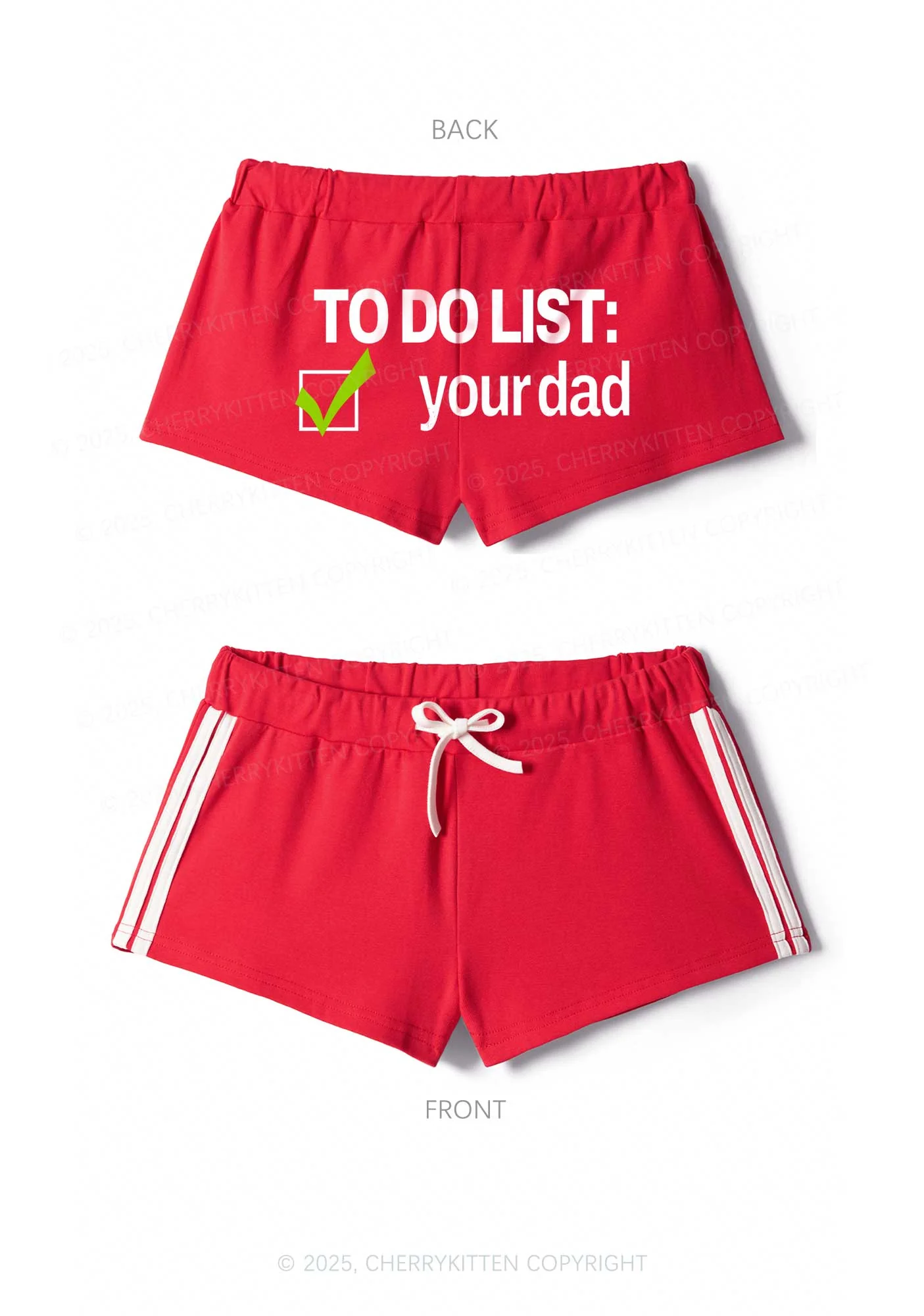 To Do List Your Dad Y2K Drawstring Mini Shorts Cherrykitten - Image 3
