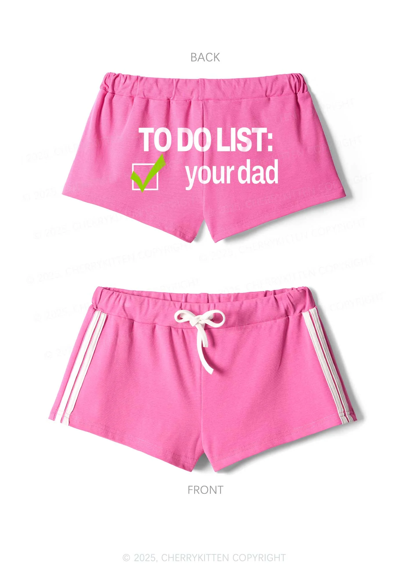 To Do List Your Dad Y2K Drawstring Mini Shorts Cherrykitten - Image 4