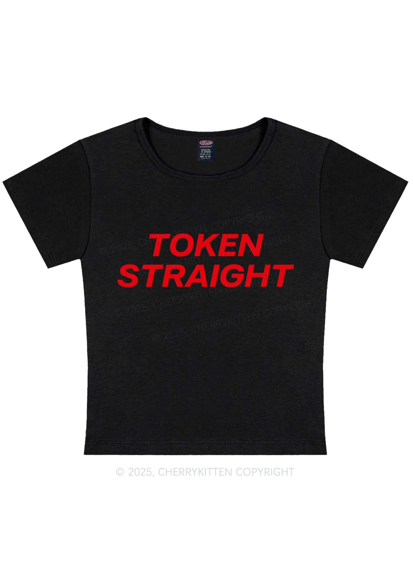 Token Straight Pride Y2K Baby Tee Cherrykitten - Image 4