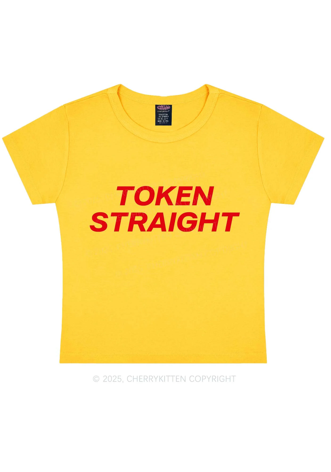Token Straight Pride Y2K Baby Tee Cherrykitten - Image 5