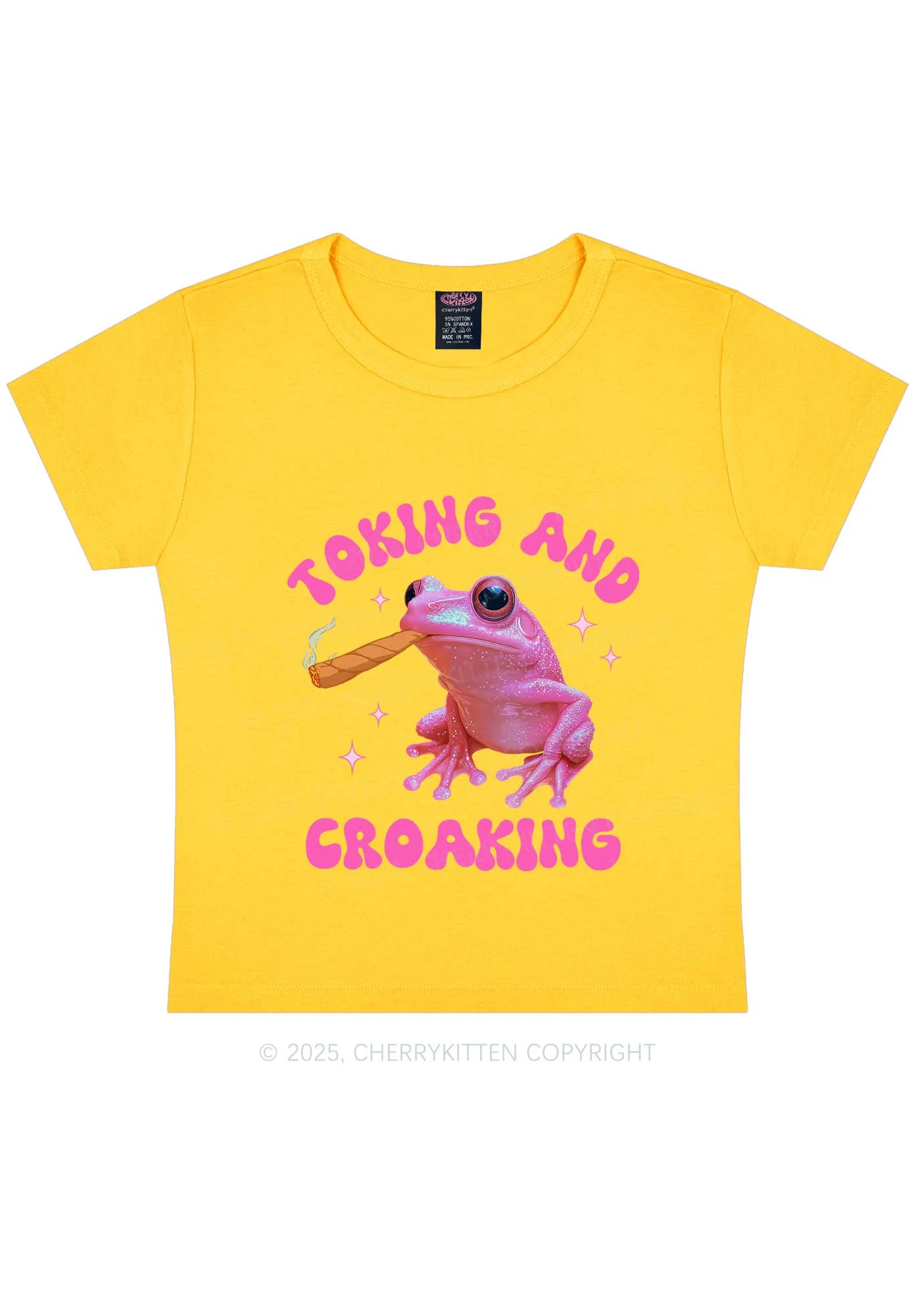 Toking And Croaking Y2K Baby Tee Cherrykitten - Image 4