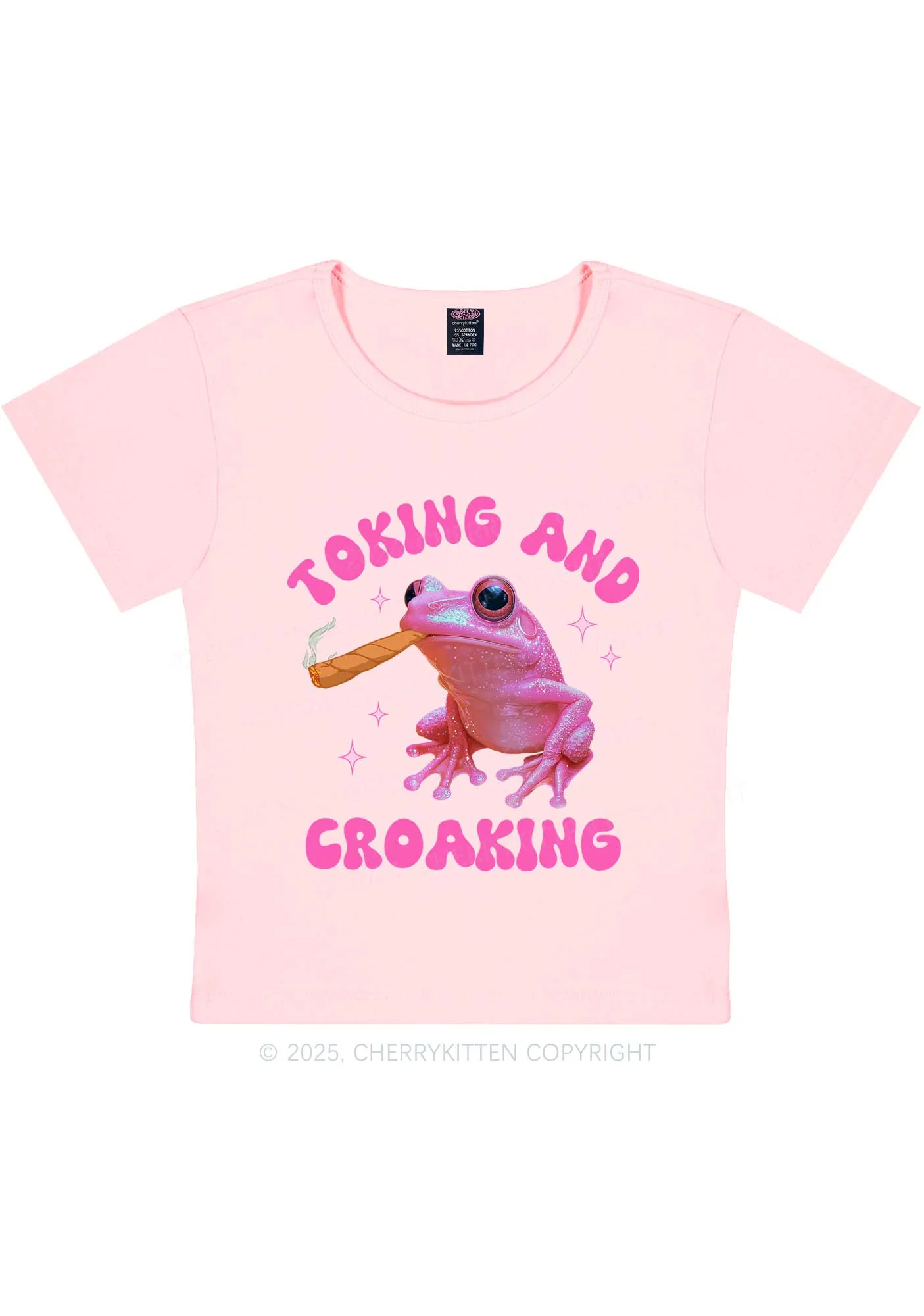 Toking And Croaking Y2K Baby Tee Cherrykitten - Image 5