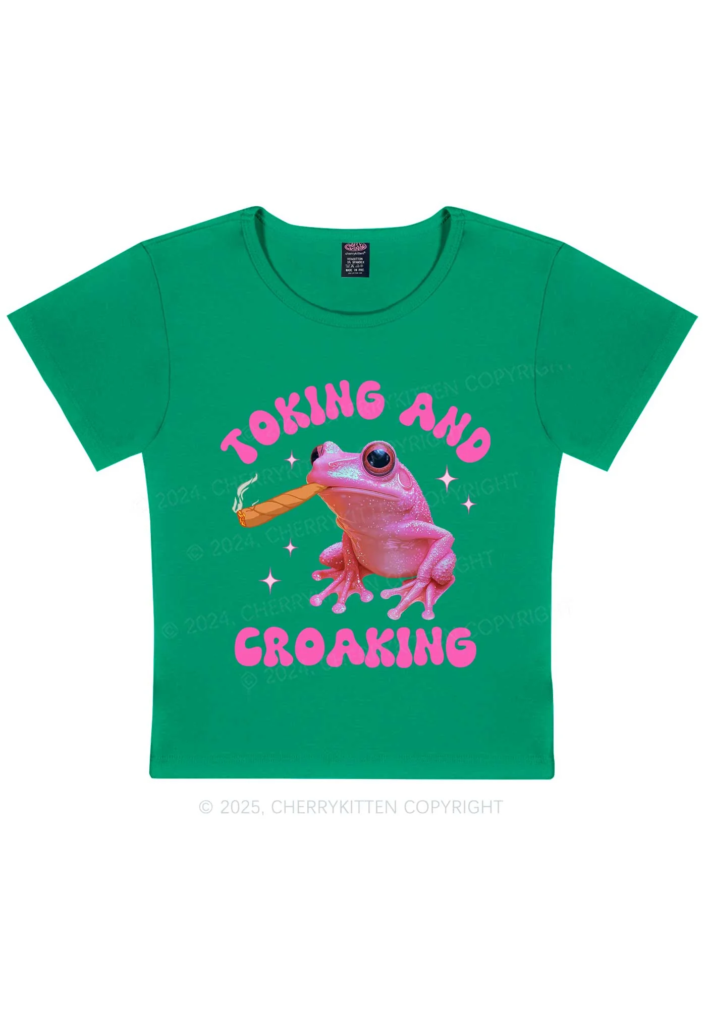 Toking And Croaking Y2K Baby Tee Cherrykitten - Image 8