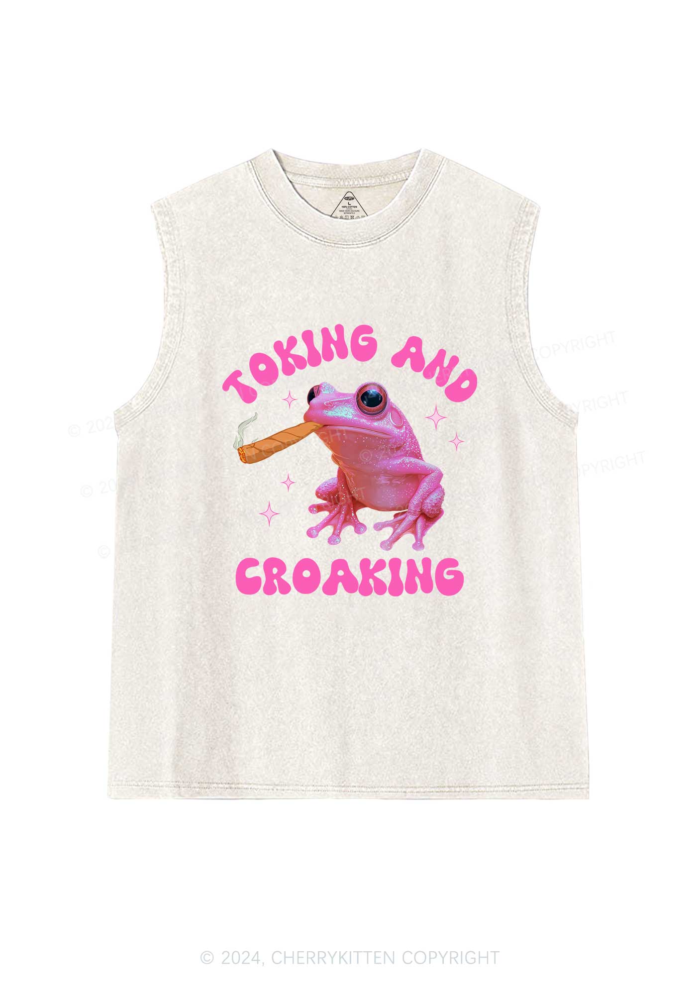 Toking And Croaking Y2K Washed Tank Cherrykitten - Image 3