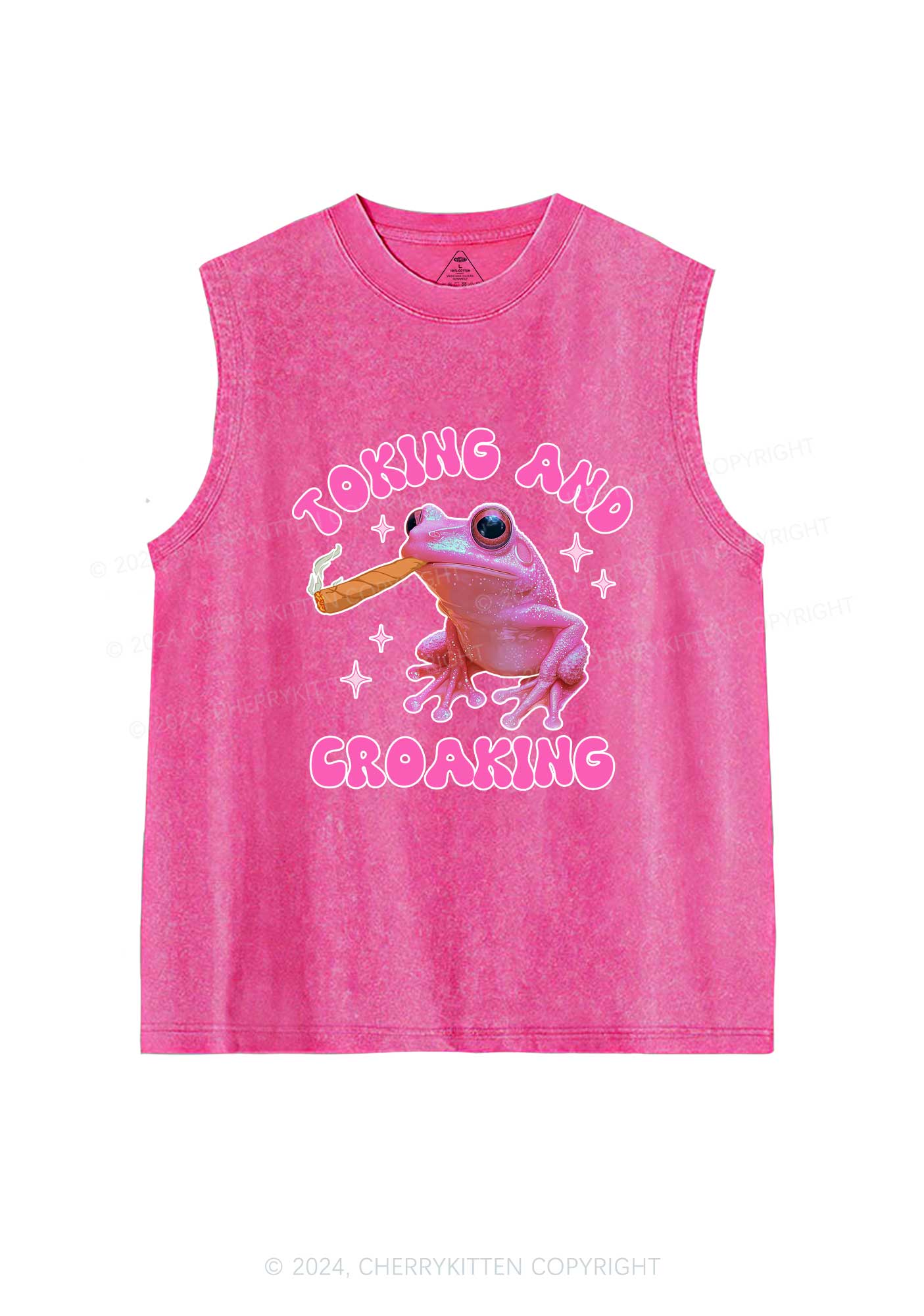 Toking And Croaking Y2K Washed Tank Cherrykitten - Image 4