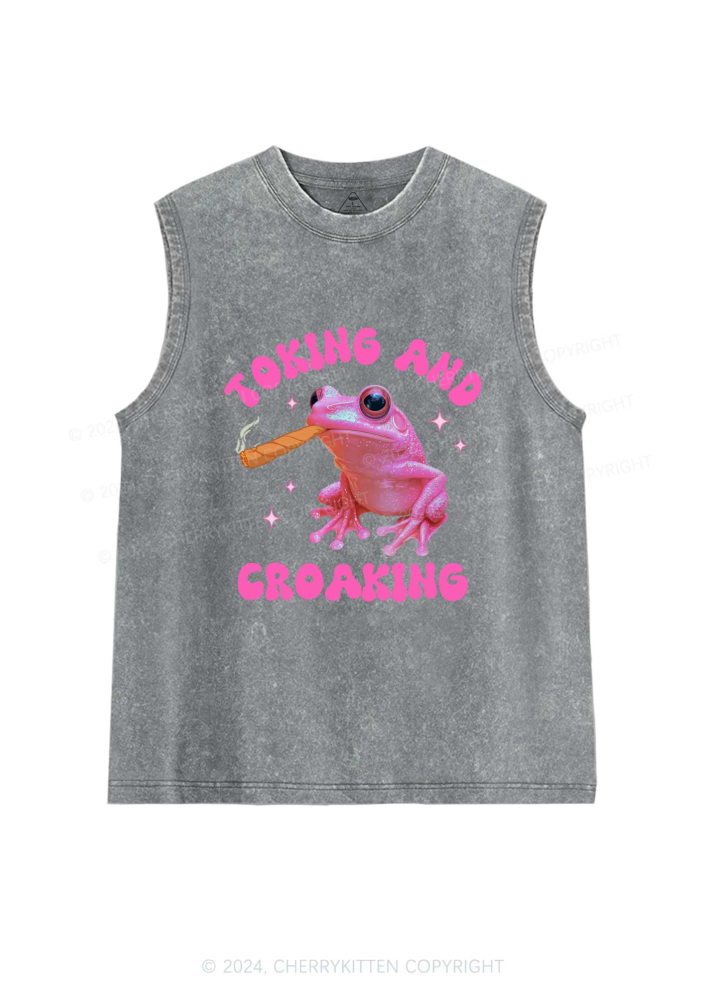 Toking And Croaking Y2K Washed Tank Cherrykitten - Image 6